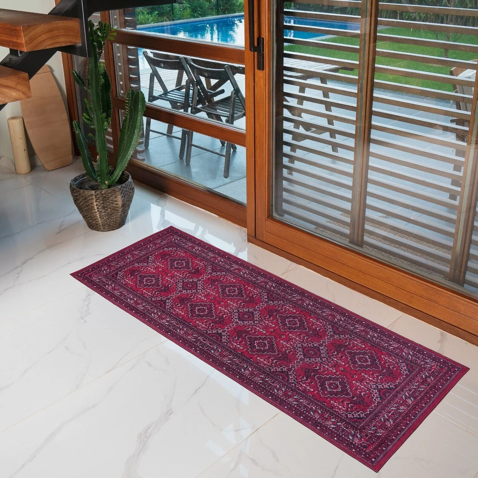 Playa Rug Denali Design. Machine Washable - Eco Friendly. Non-Slip Backing. Stain-Resistant Area Rug/Runner Rug