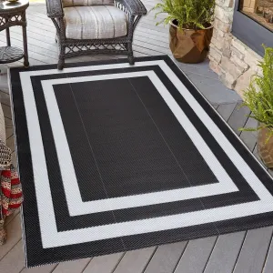Playa Rug Outdoor Recycled Reversible Plastic Folded Mat/Rug Paris Collection Lightweight & Weather. Water and UV Resistant