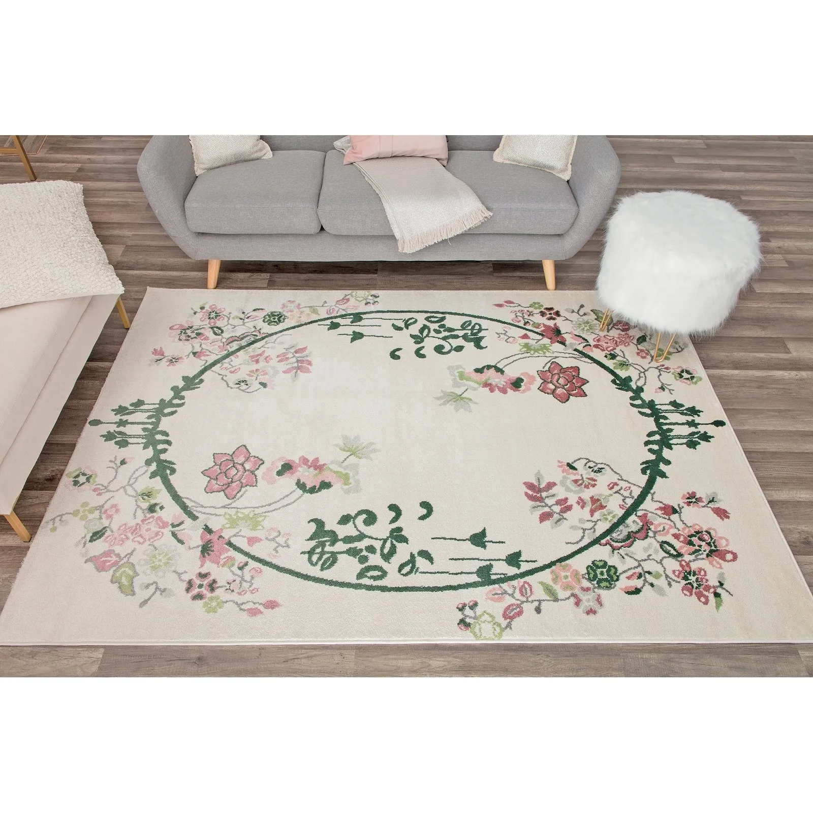 Porch & Den Caiden Magnolia Floral Area Rug