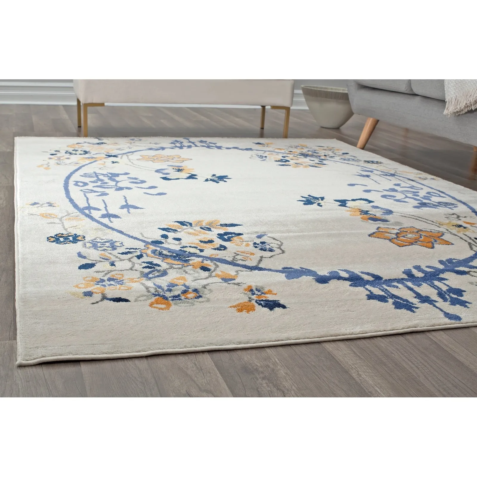 Porch & Den Caiden Magnolia Floral Area Rug