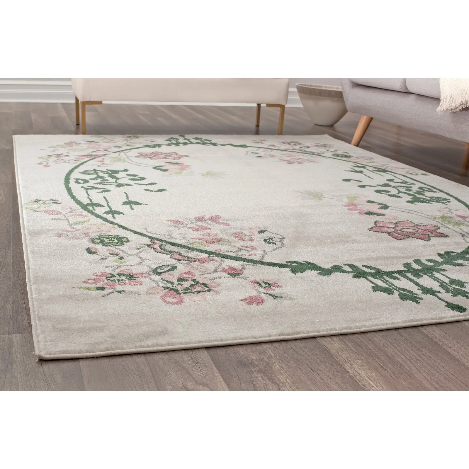 Porch & Den Caiden Magnolia Floral Area Rug