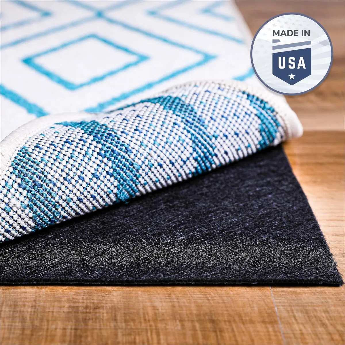 Premium Low Profile Non Slip Rug Pad by Slip-Stop - Black