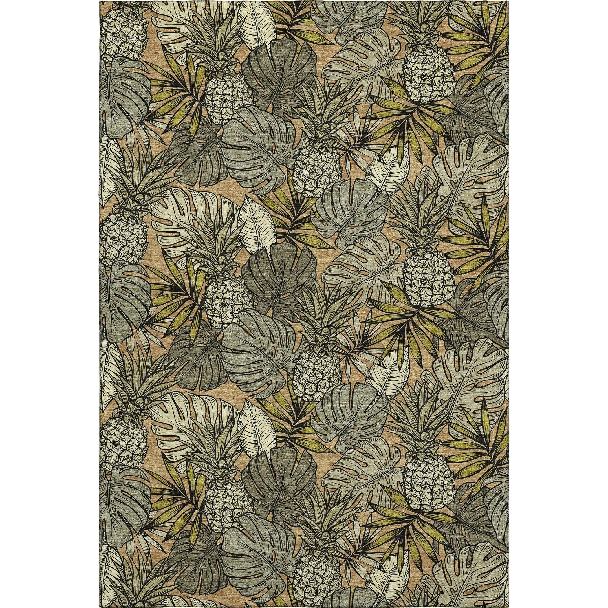 Premium Washable Super Soft Tropical Palm Leave Mayfield Rug