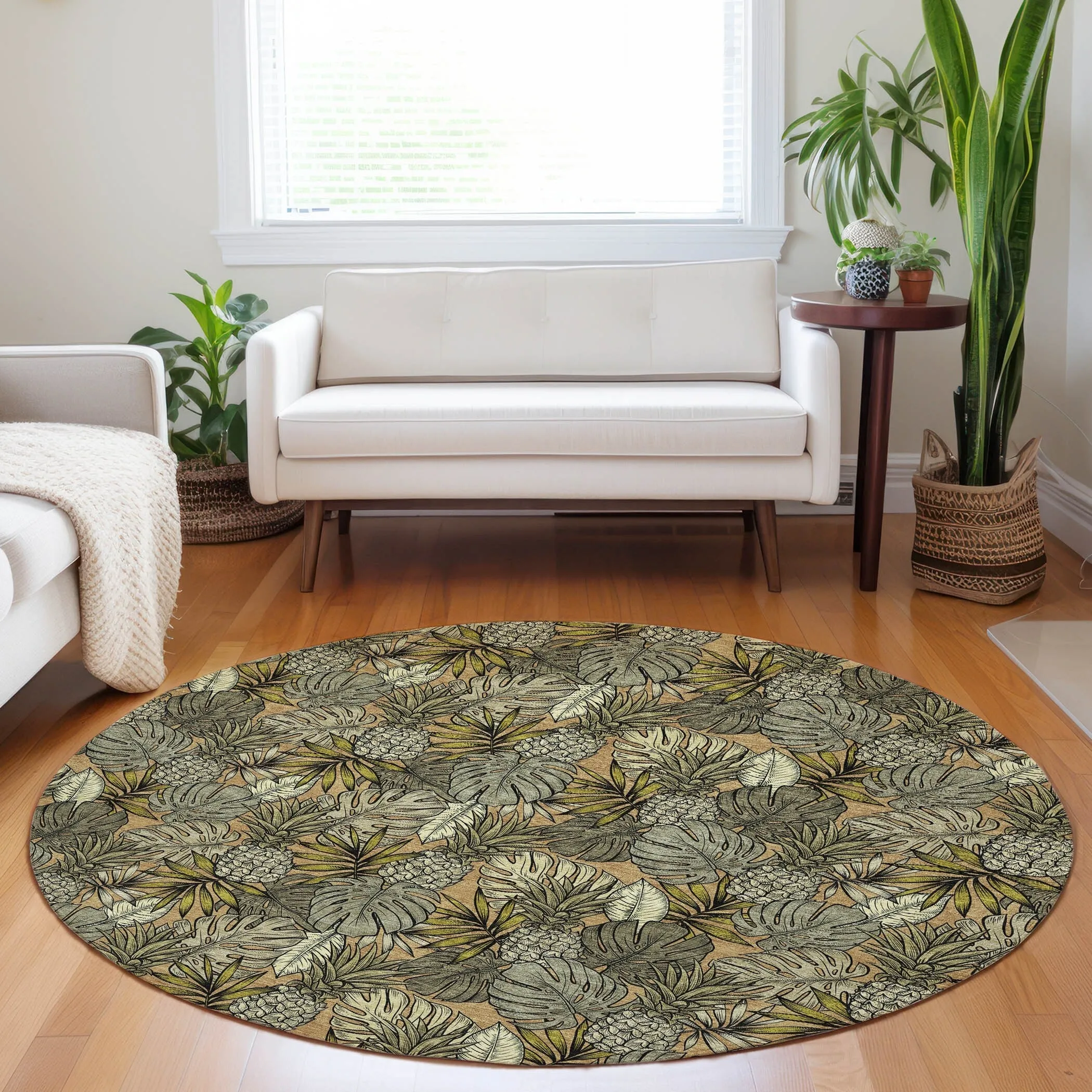 Premium Washable Super Soft Tropical Palm Leave Mayfield Rug