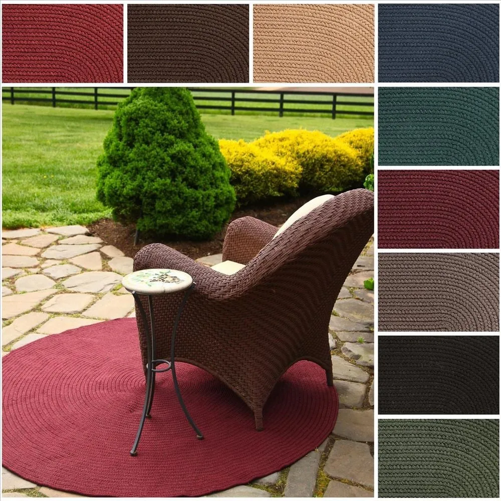 Rhody Rug Madeira Indoor/ Outdoor Braided Rounded Area Rug