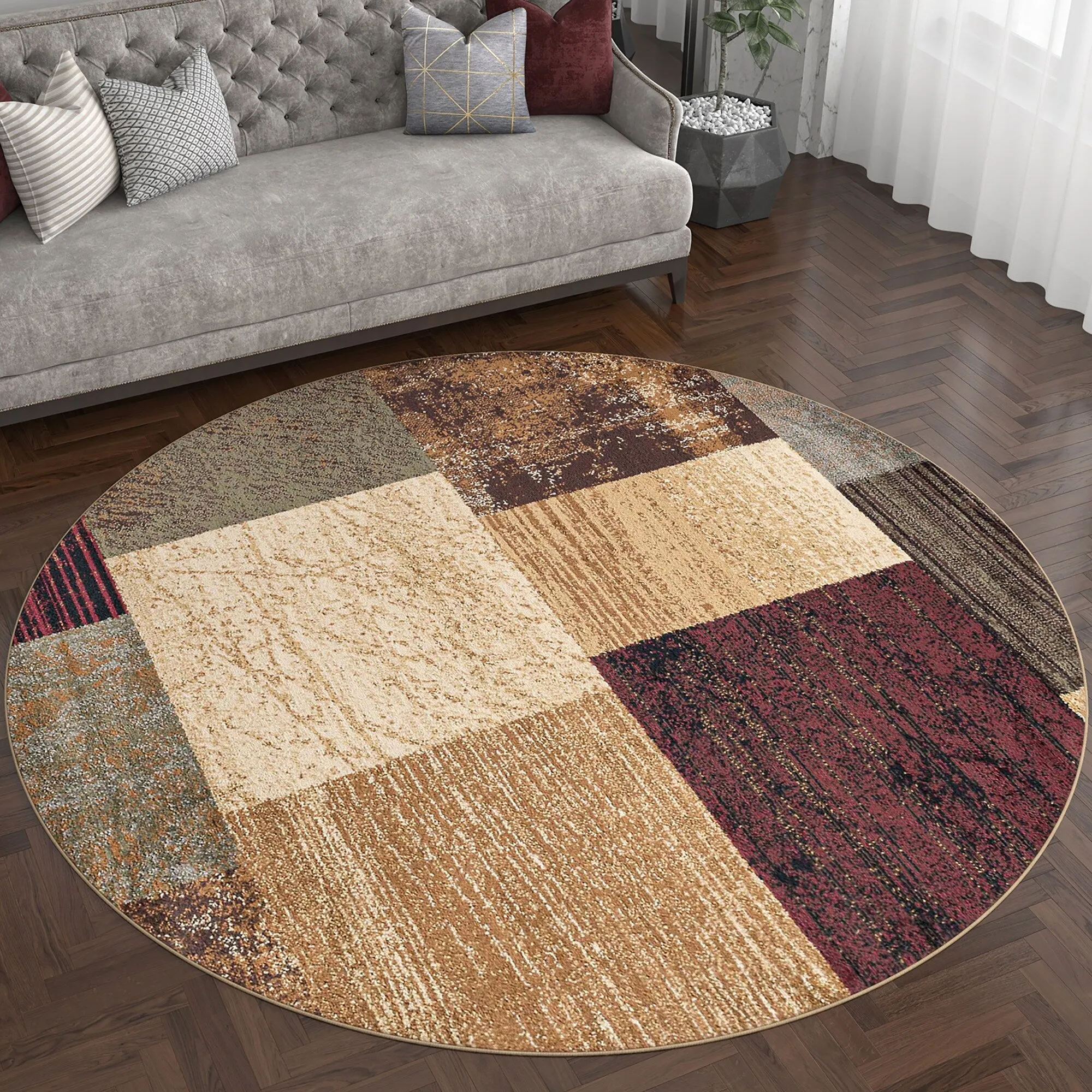 Rhythm Transitional Geometric Indoor Area Rug