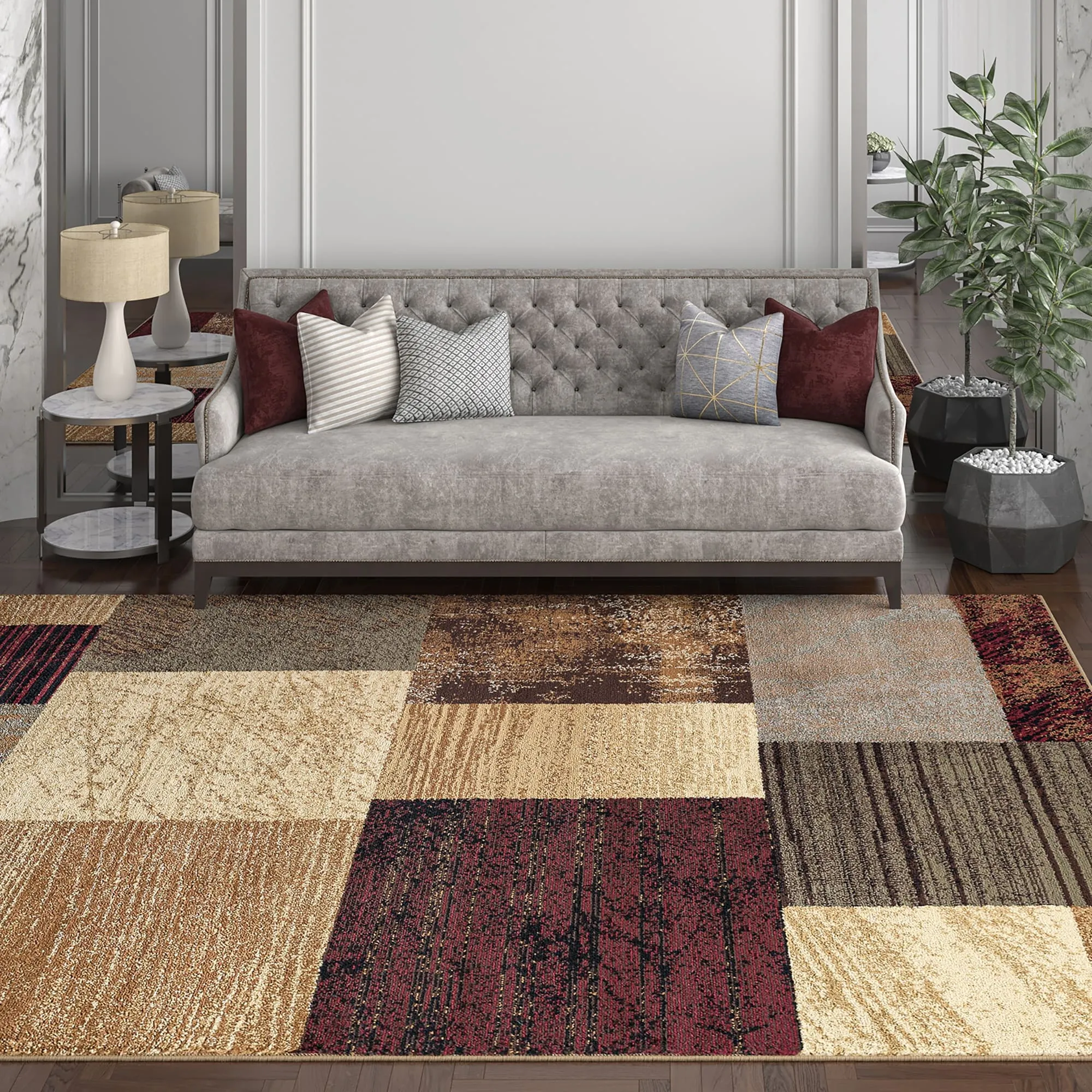 Rhythm Transitional Geometric Indoor Area Rug