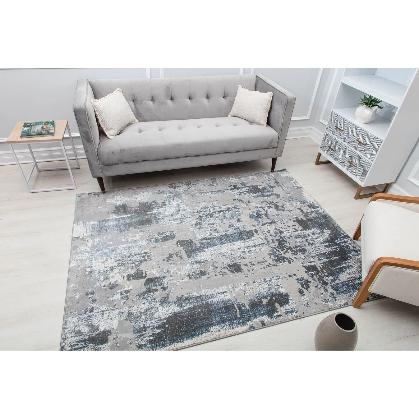 Rugs America Auden Sapphire Modern Abstract Textured Area Rug