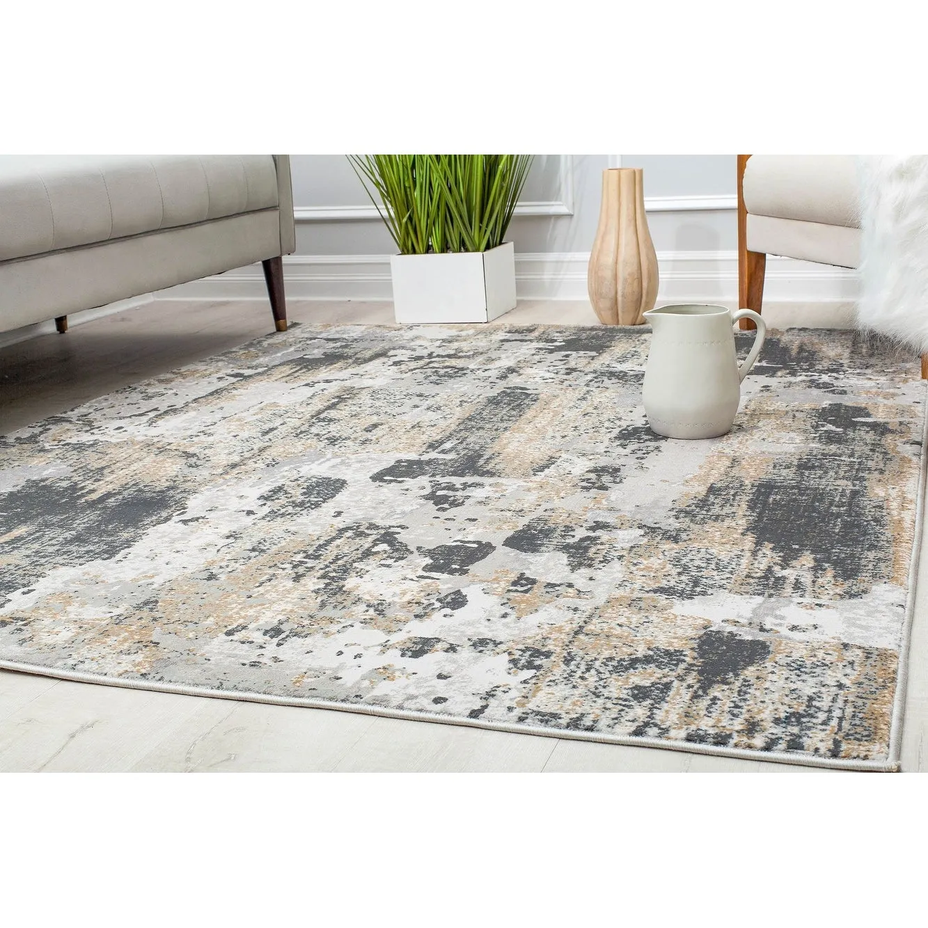 Rugs America Auden Sapphire Modern Abstract Textured Area Rug