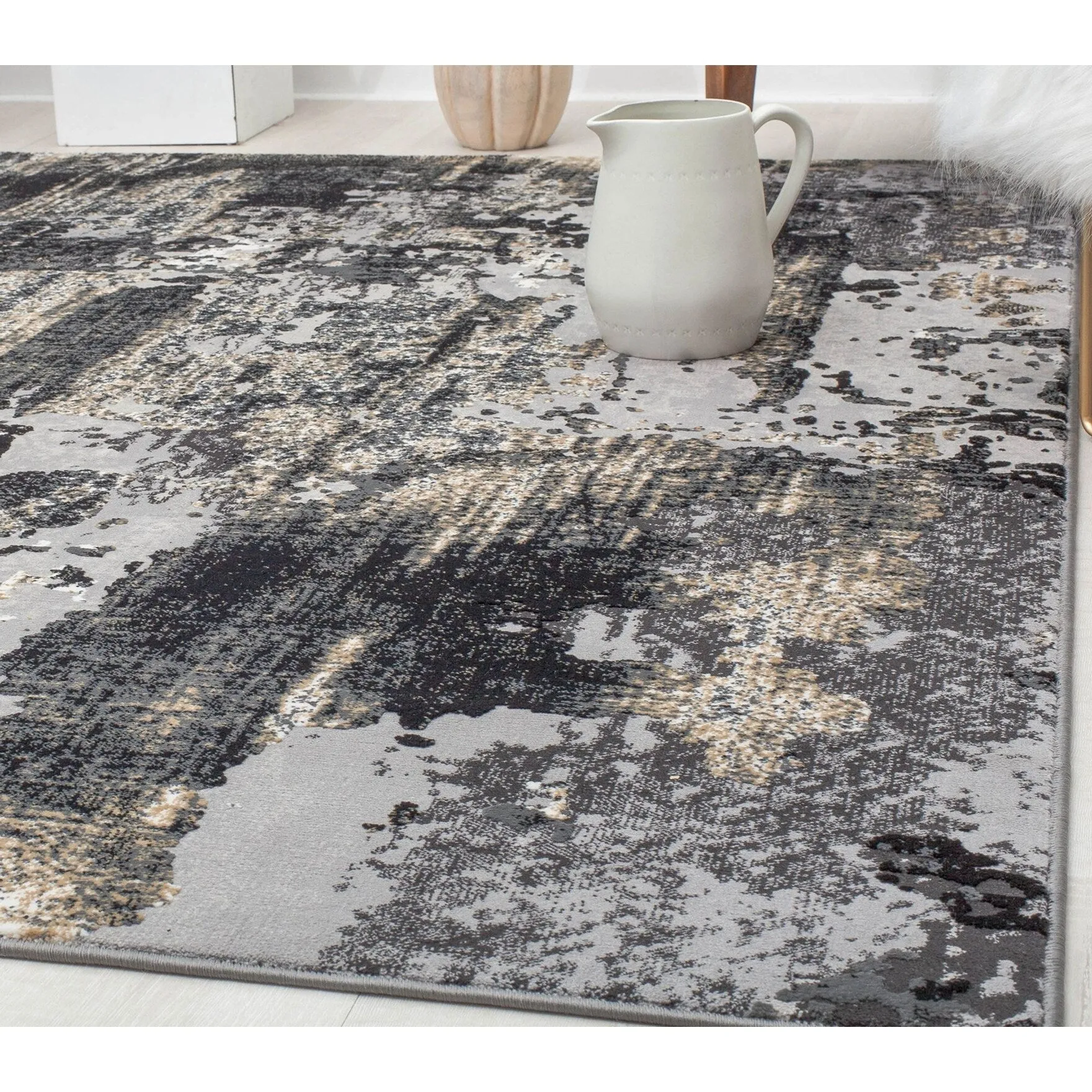 Rugs America Auden Sapphire Modern Abstract Textured Area Rug
