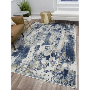 Rugs America Auden Sapphire Modern Abstract Textured Area Rug