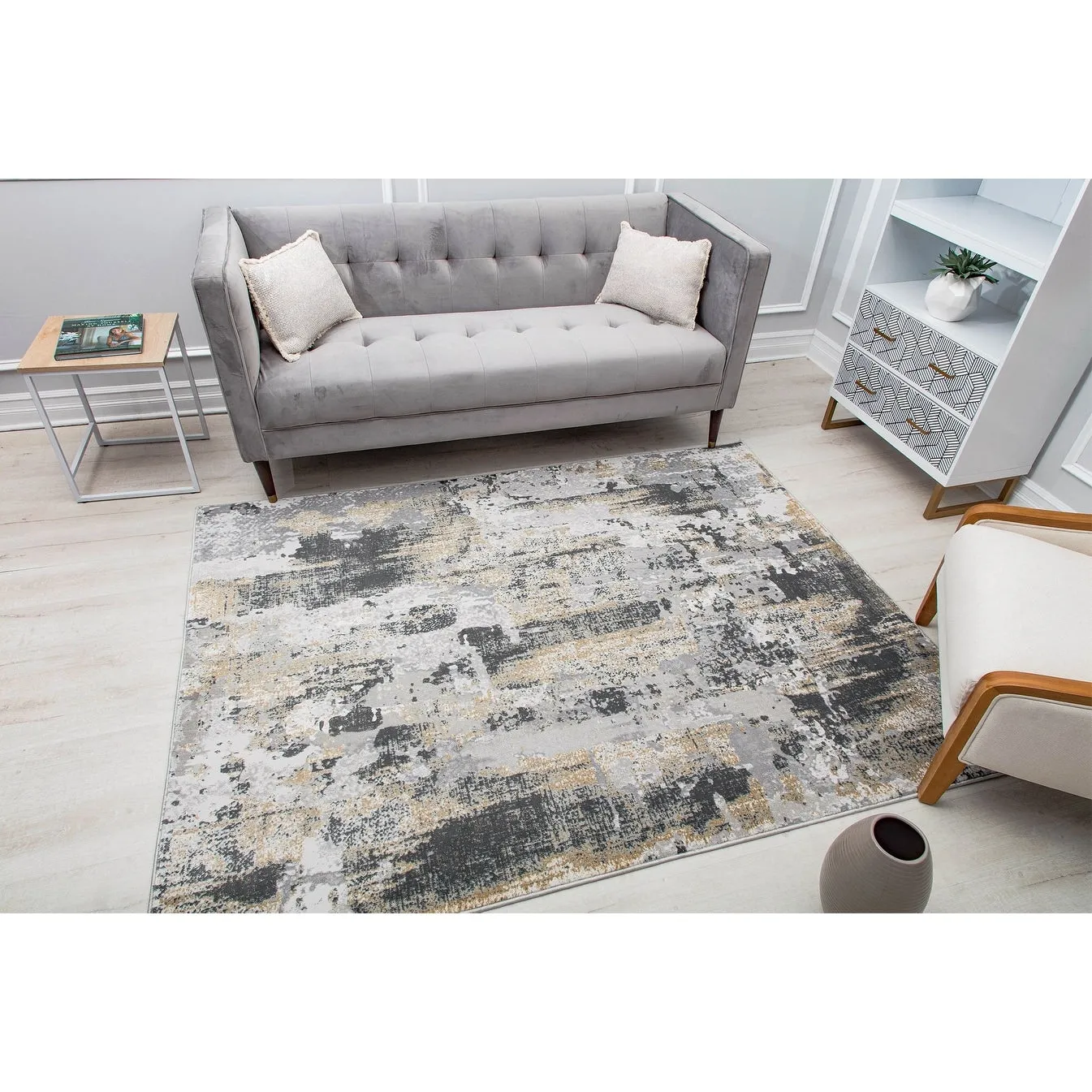 Rugs America Auden Sapphire Modern Abstract Textured Area Rug