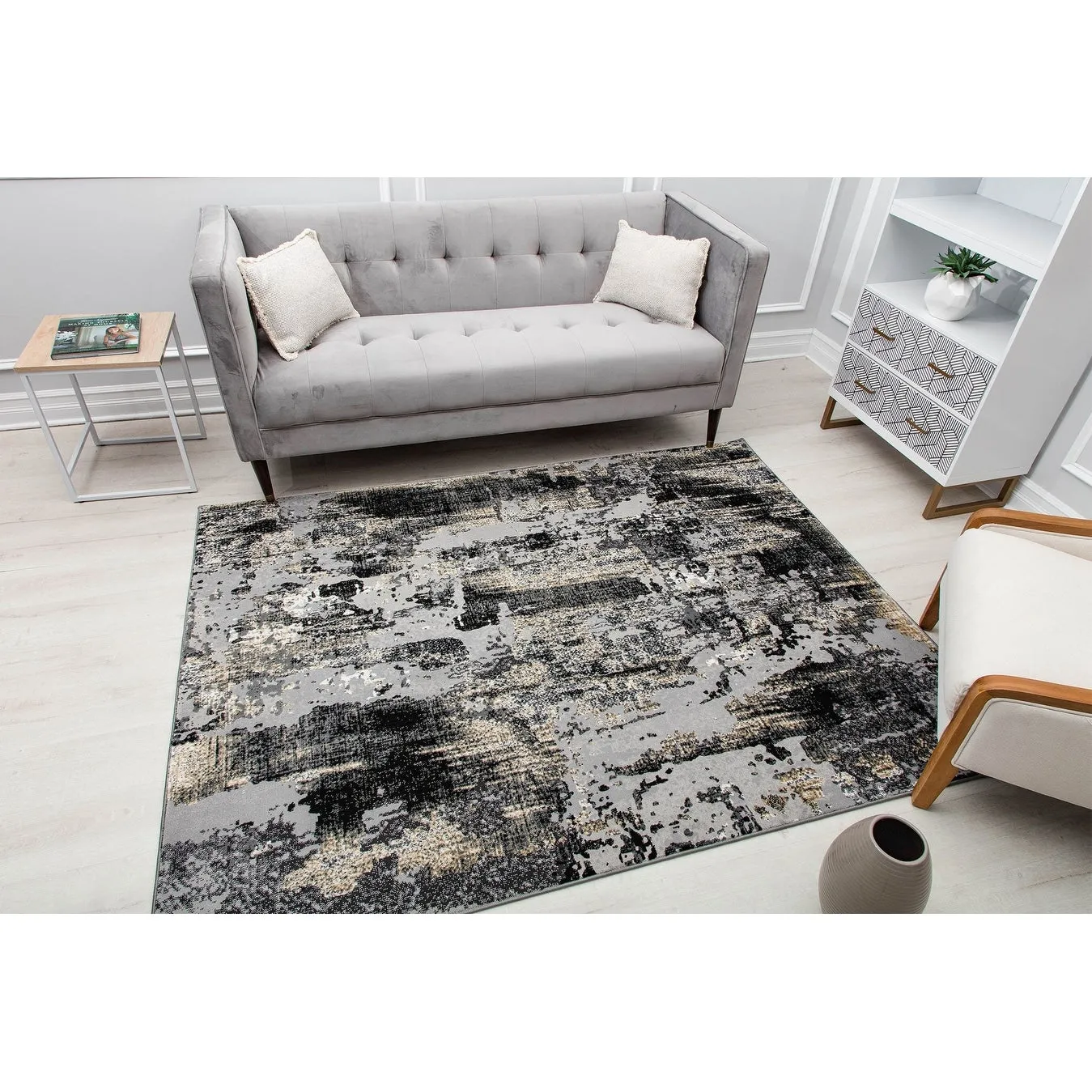 Rugs America Auden Sapphire Modern Abstract Textured Area Rug