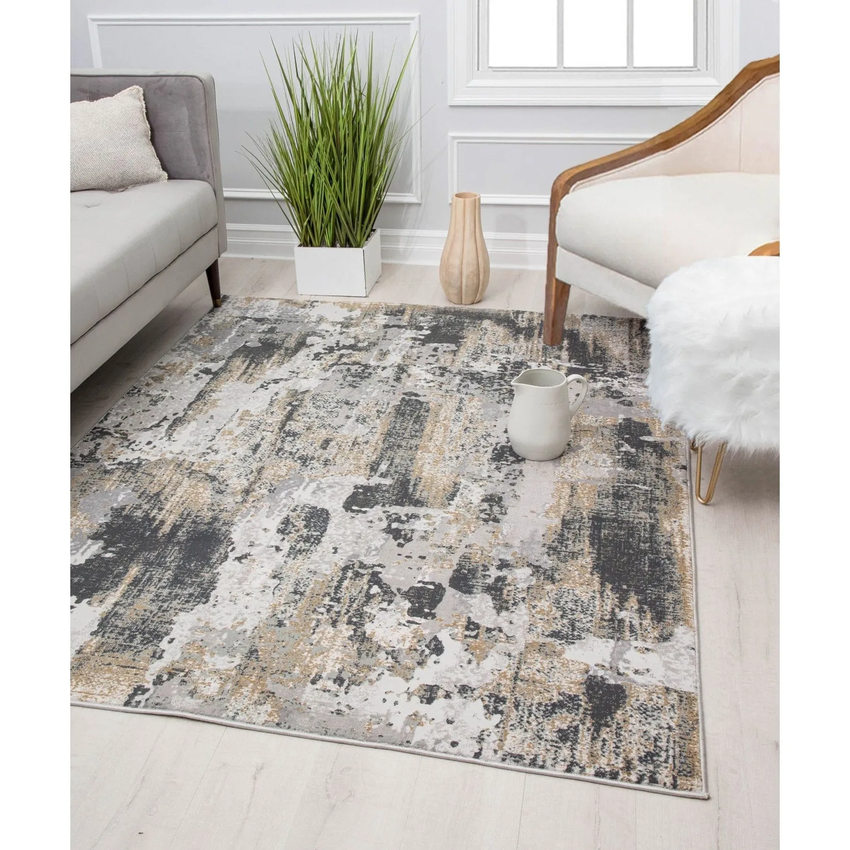 Rugs America Auden Sapphire Modern Abstract Textured Area Rug