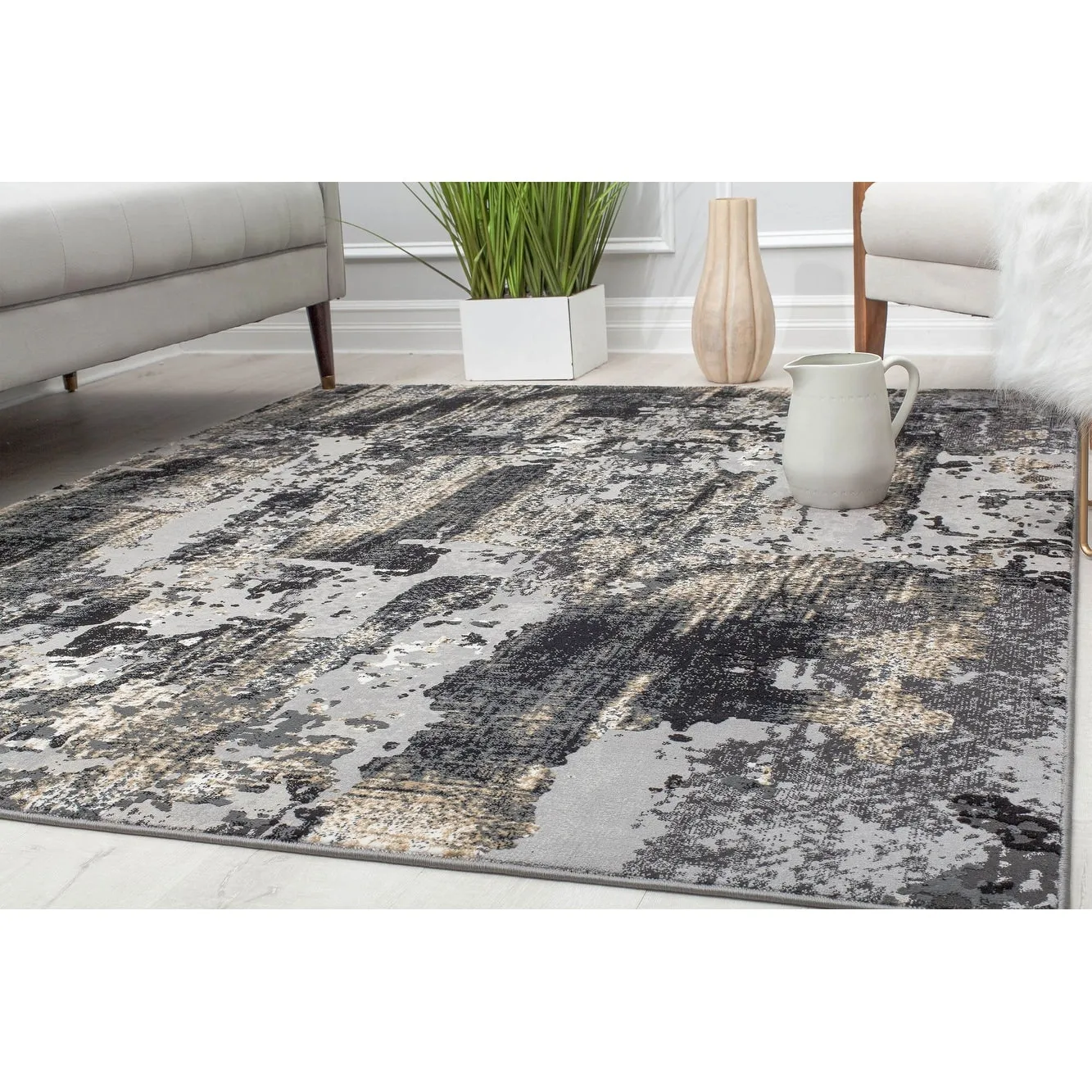 Rugs America Auden Sapphire Modern Abstract Textured Area Rug