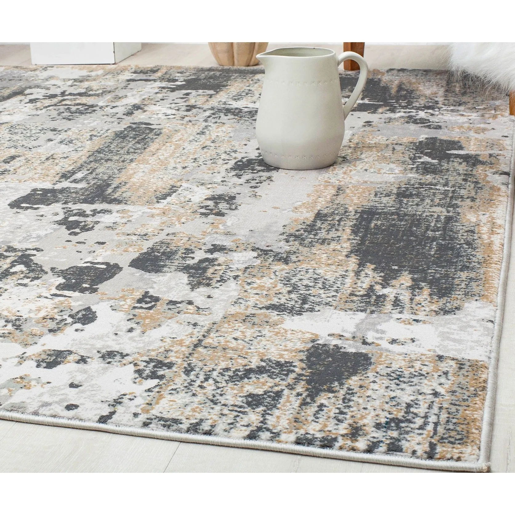 Rugs America Auden Sapphire Modern Abstract Textured Area Rug