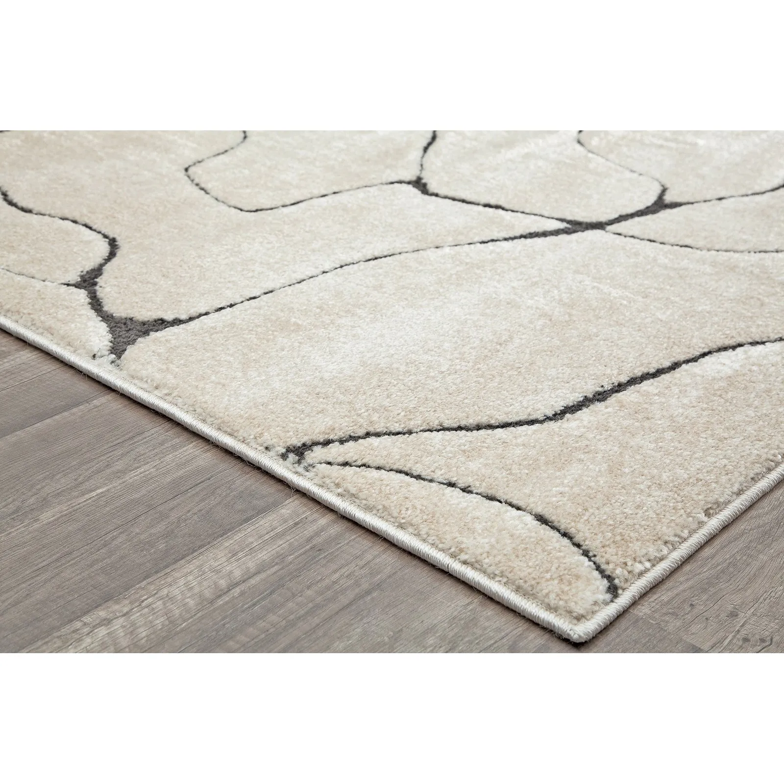 Rugs America Mid Century Modern Marble Cream Beige Large Fluffy Area Rug