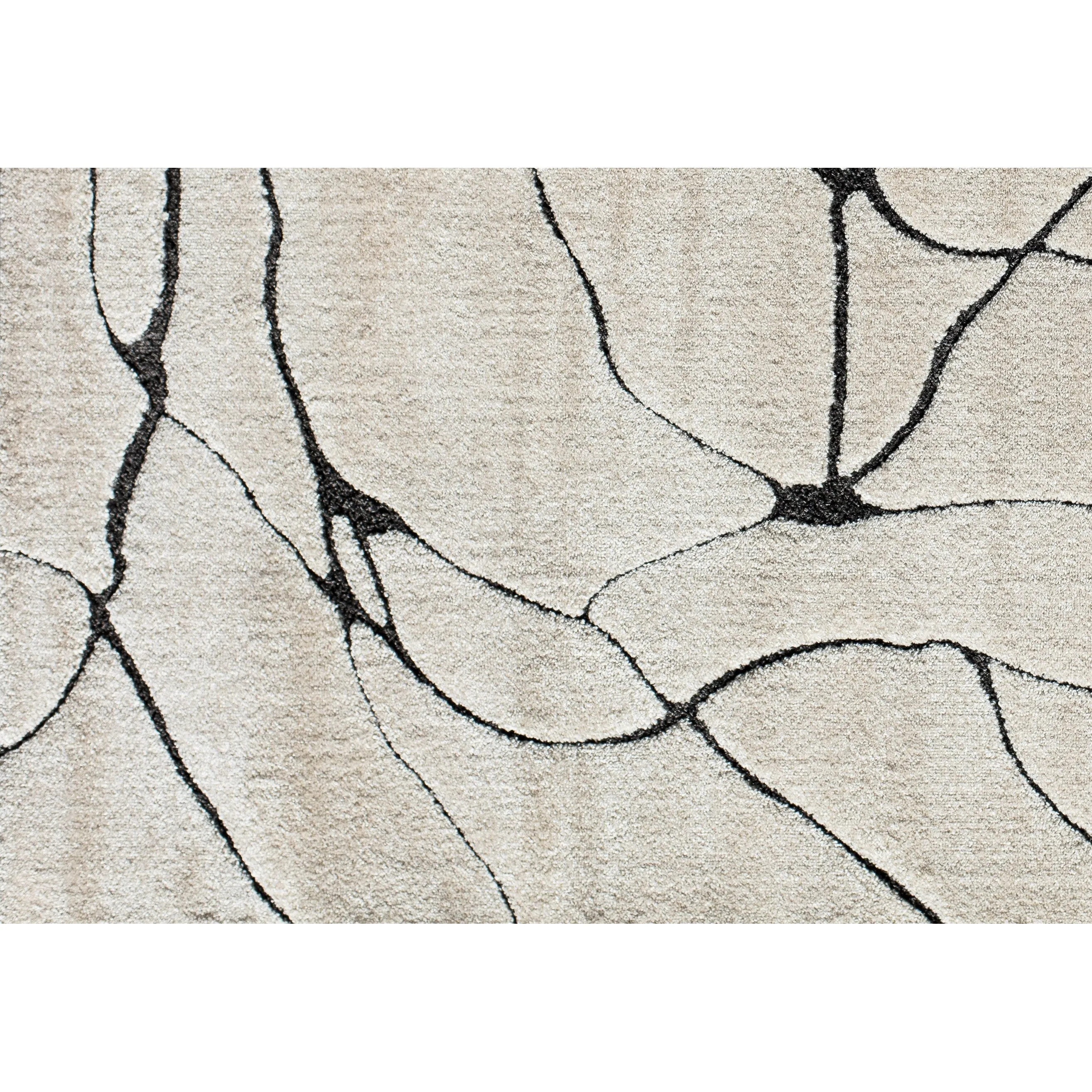 Rugs America Mid Century Modern Marble Cream Beige Large Fluffy Area Rug