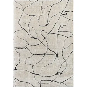 Rugs America Mid Century Modern Marble Cream Beige Large Fluffy Area Rug