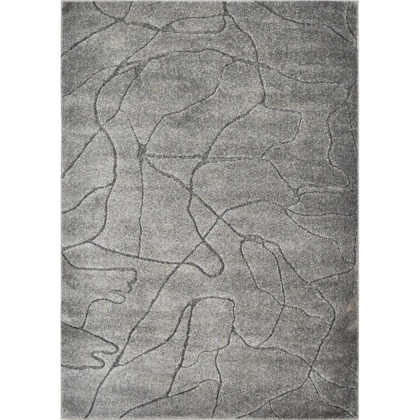 Rugs America Mid Century Modern Marble Cream Beige Large Fluffy Area Rug