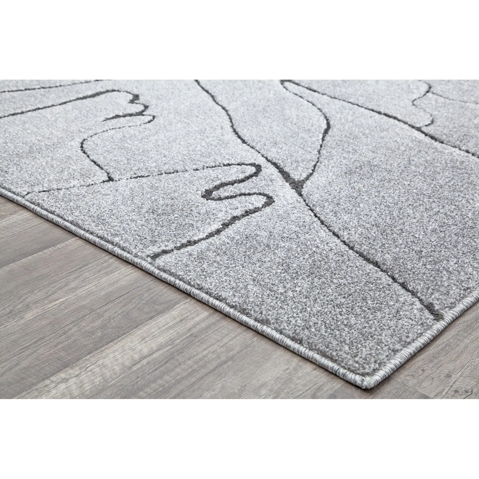 Rugs America Mid Century Modern Marble Cream Beige Large Fluffy Area Rug