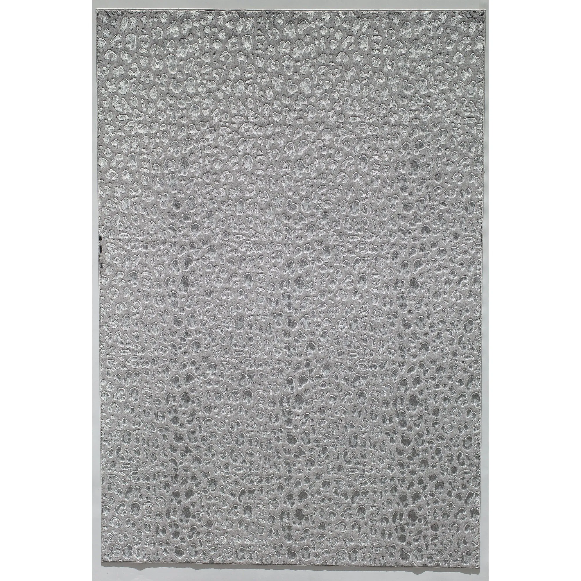 Rugs America Natura Gray Leopard Silver Shine Area Rug