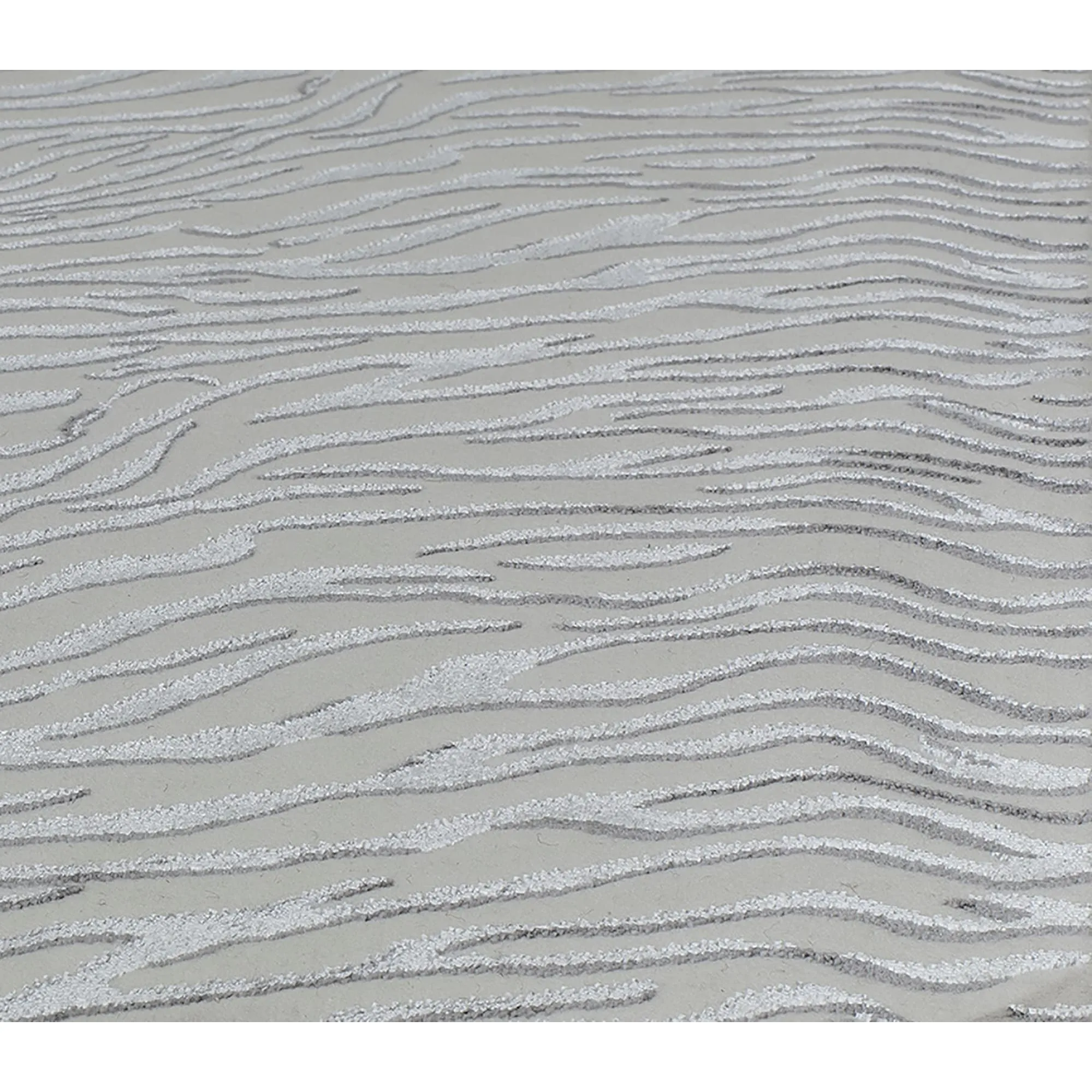 Rugs America Natura White Tiger Silver Shine Area Rug