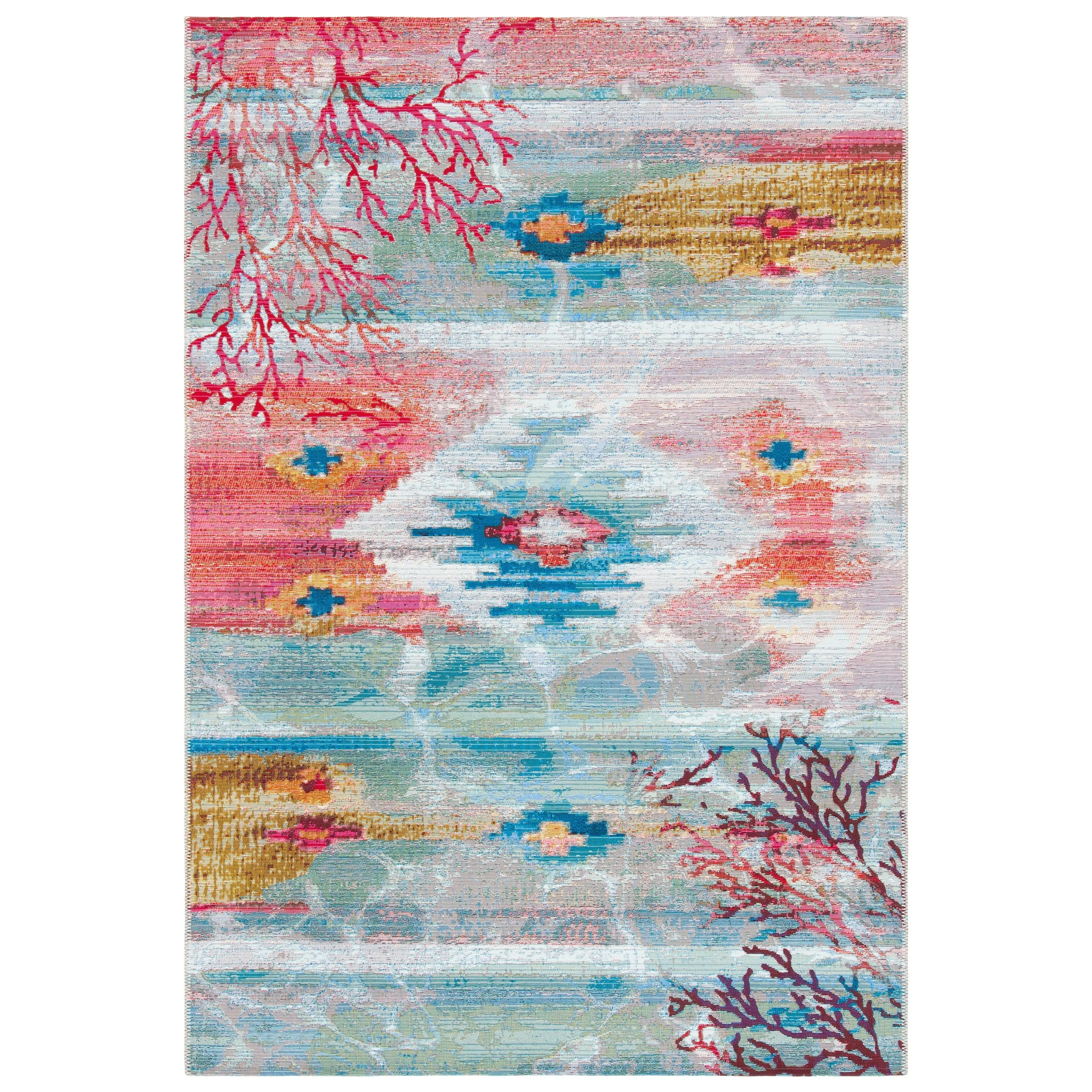 SAFAVIEH Barbados Profira Tropical Indoor/ Outdoor Waterproof Patio Backyard Rug