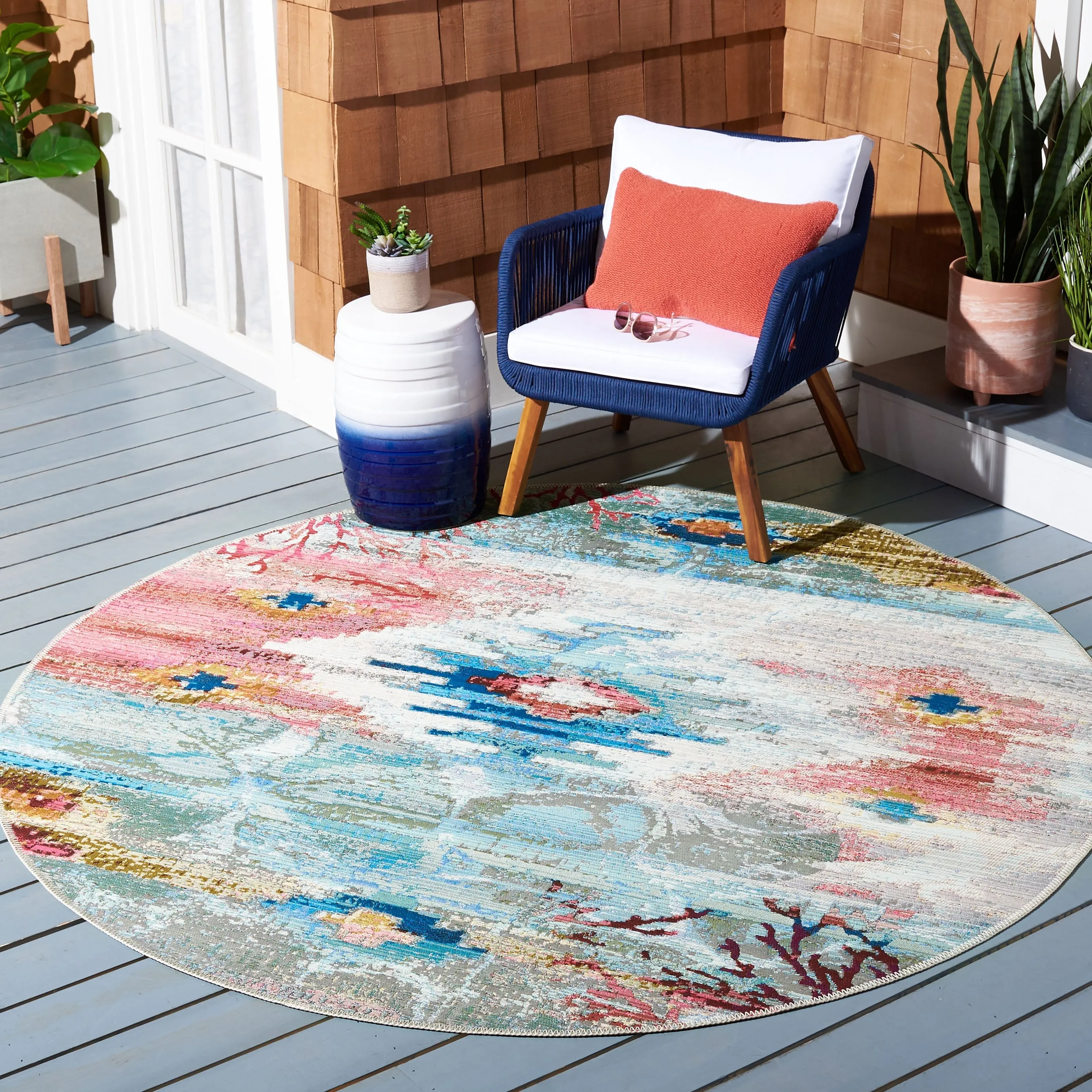 SAFAVIEH Barbados Profira Tropical Indoor/ Outdoor Waterproof Patio Backyard Rug