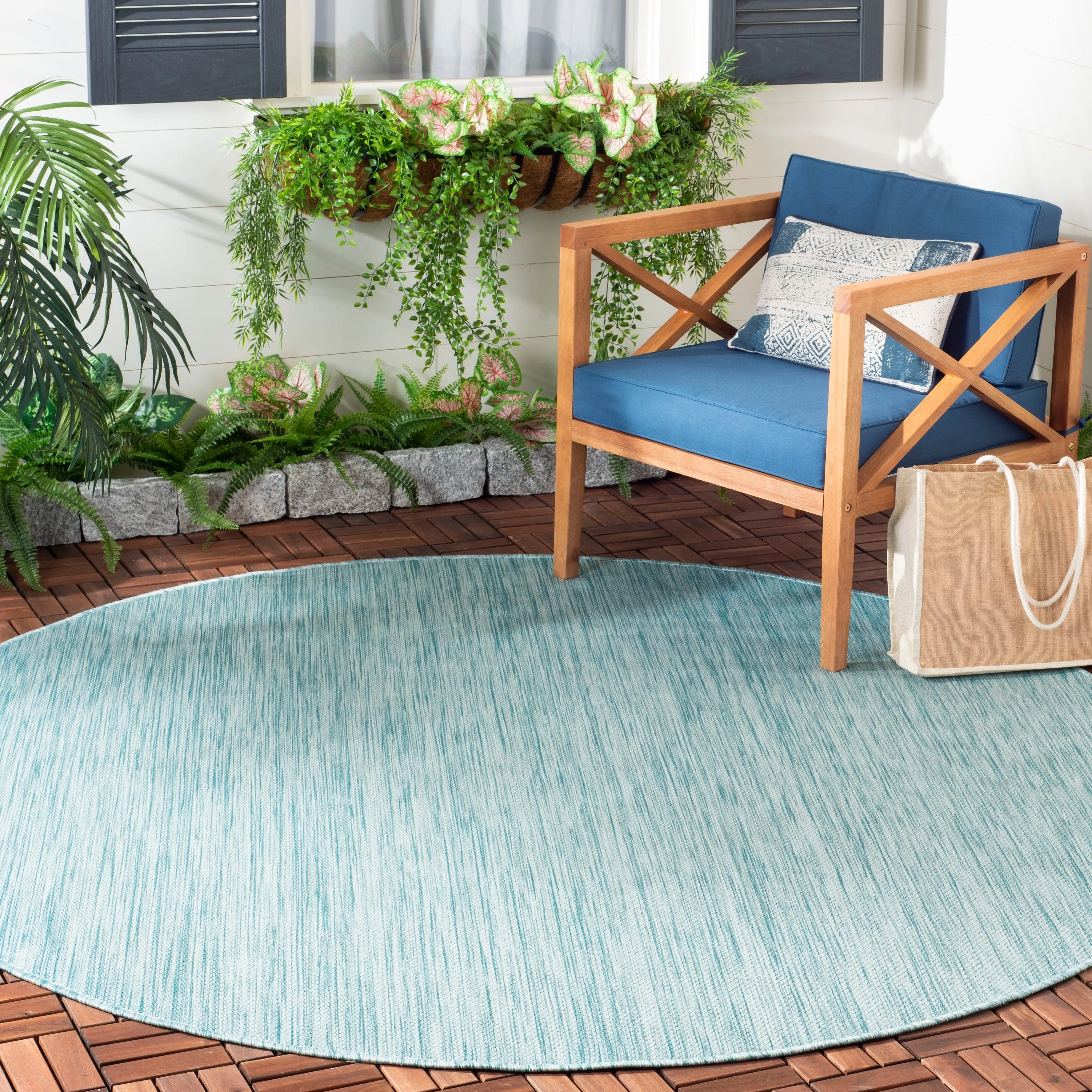 SAFAVIEH Beach House Guylene Indoor/ Outdoor Waterproof Patio Backyard Rug