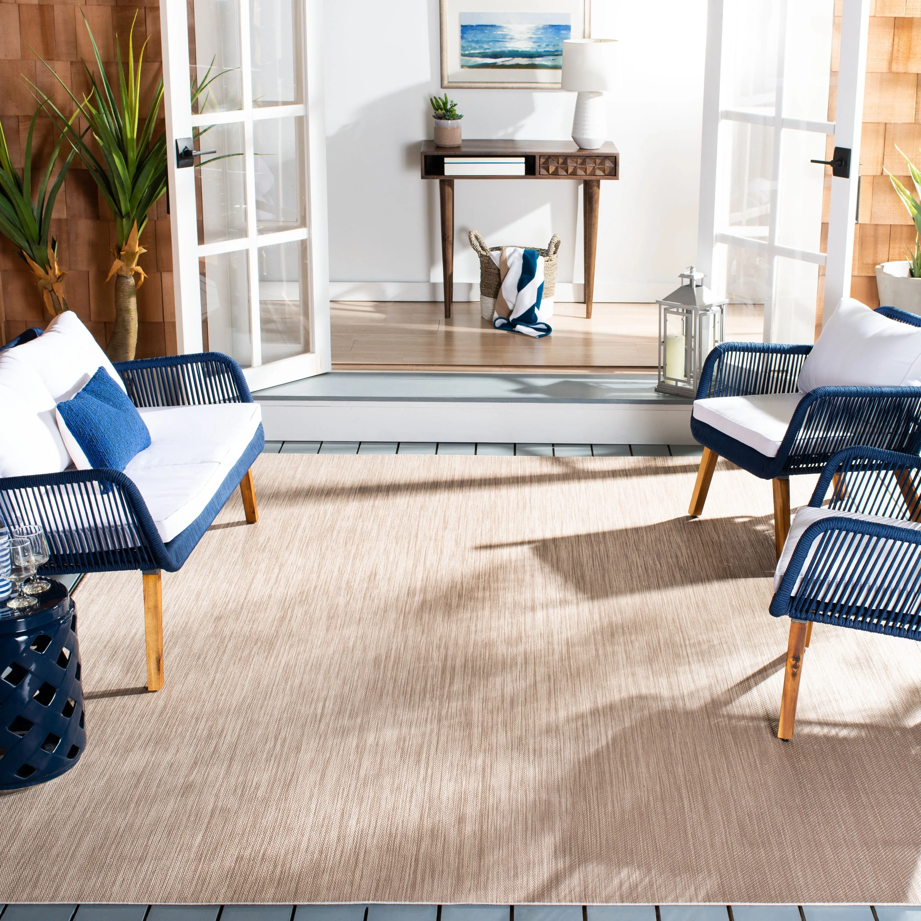 SAFAVIEH Beach House Guylene Indoor/ Outdoor Waterproof Patio Backyard Rug