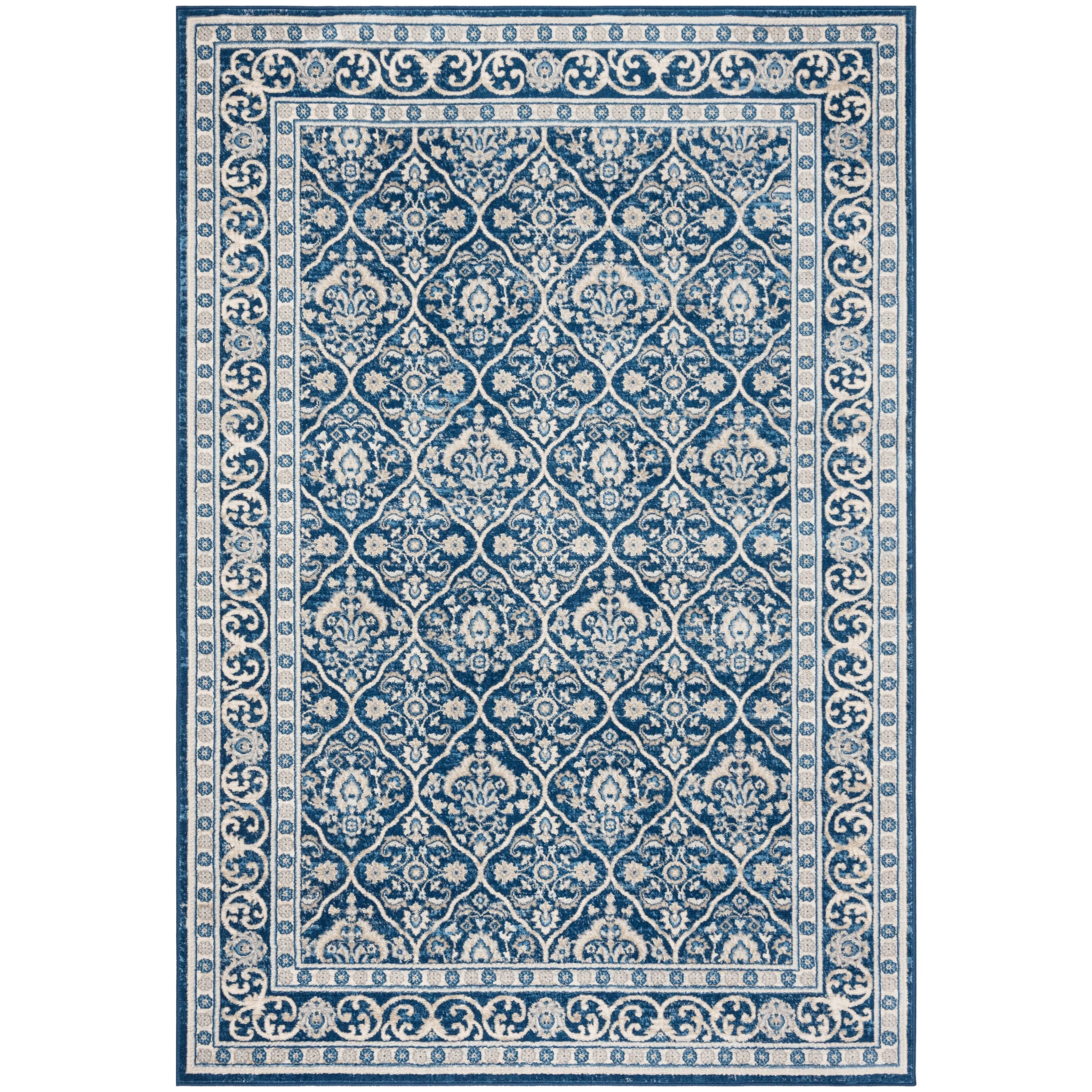 SAFAVIEH Brentwood Darcia Traditional Oriental Rug - Navy/Light Grey - 5' 3 x 7' 6