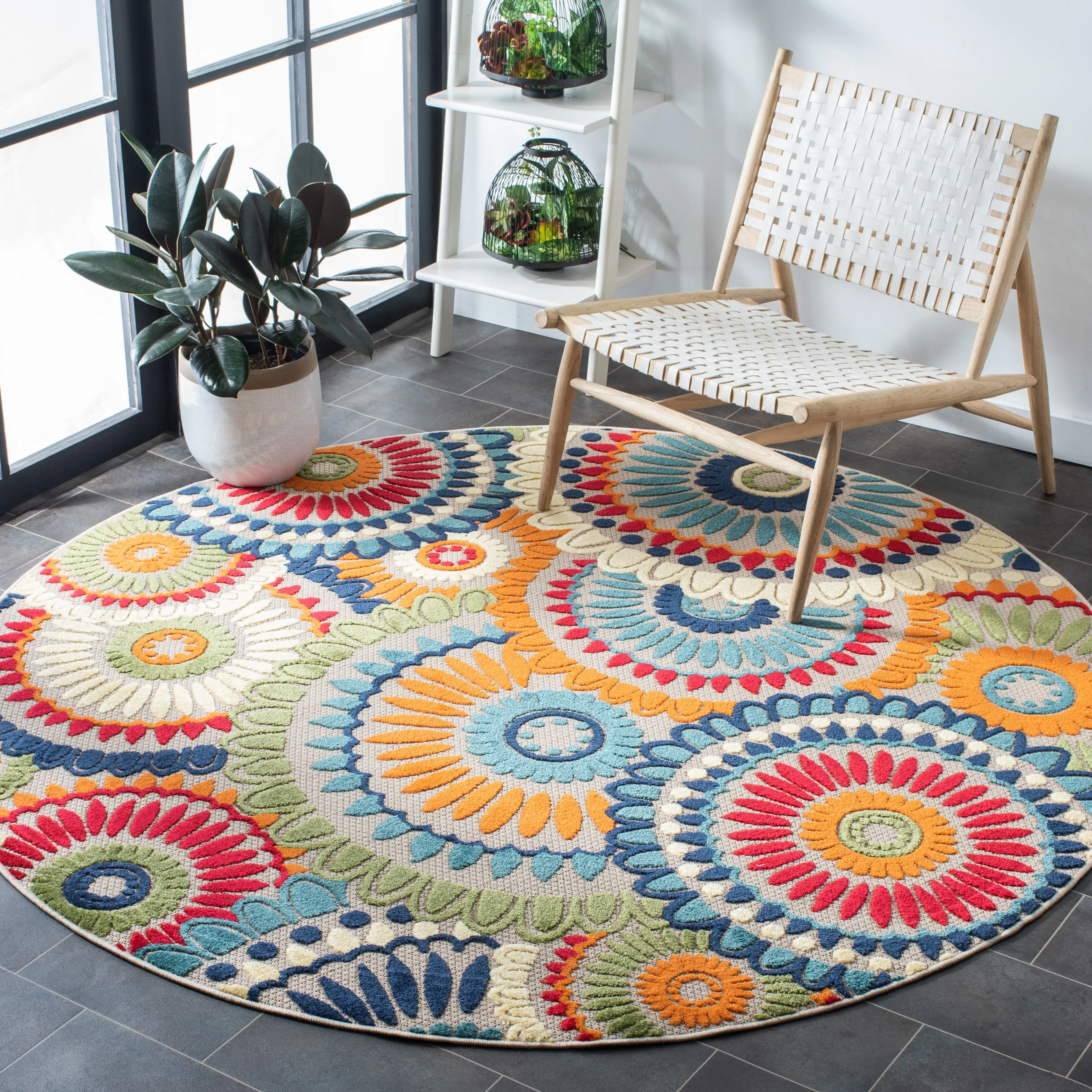 SAFAVIEH Cabana Marii Indoor/ Outdoor Waterproof Patio Floral Rug