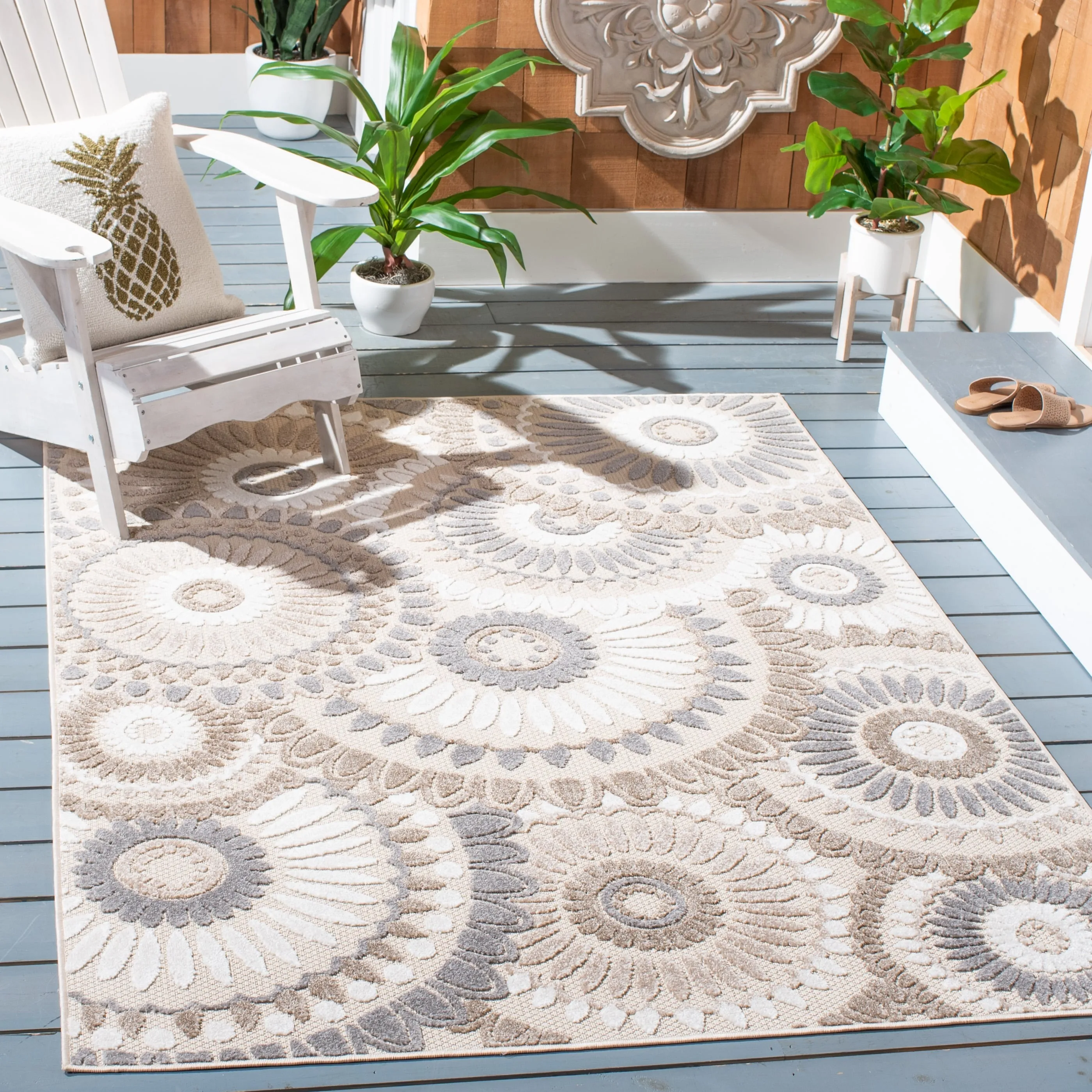 SAFAVIEH Cabana Marii Indoor/ Outdoor Waterproof Patio Floral Rug