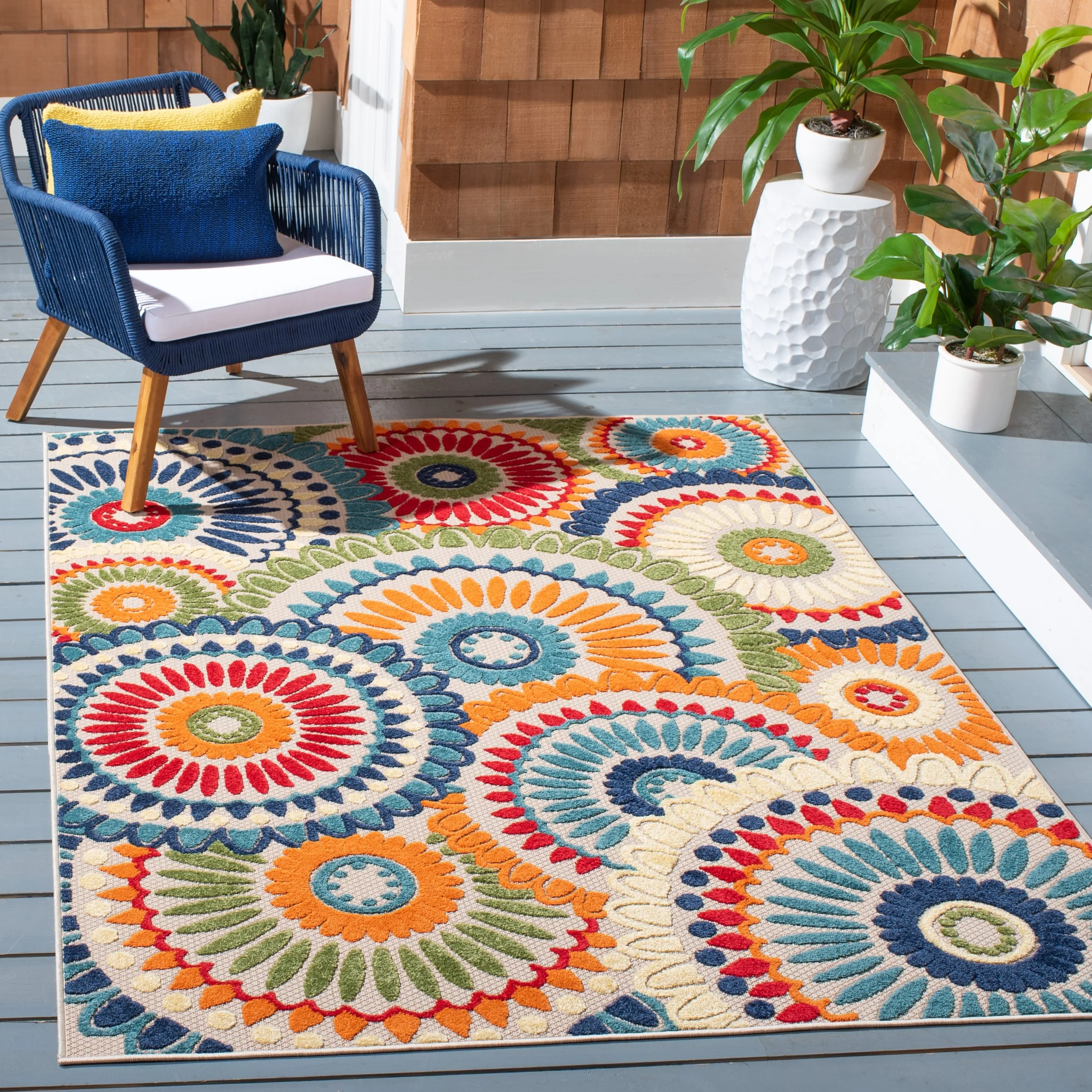 SAFAVIEH Cabana Marii Indoor/ Outdoor Waterproof Patio Floral Rug