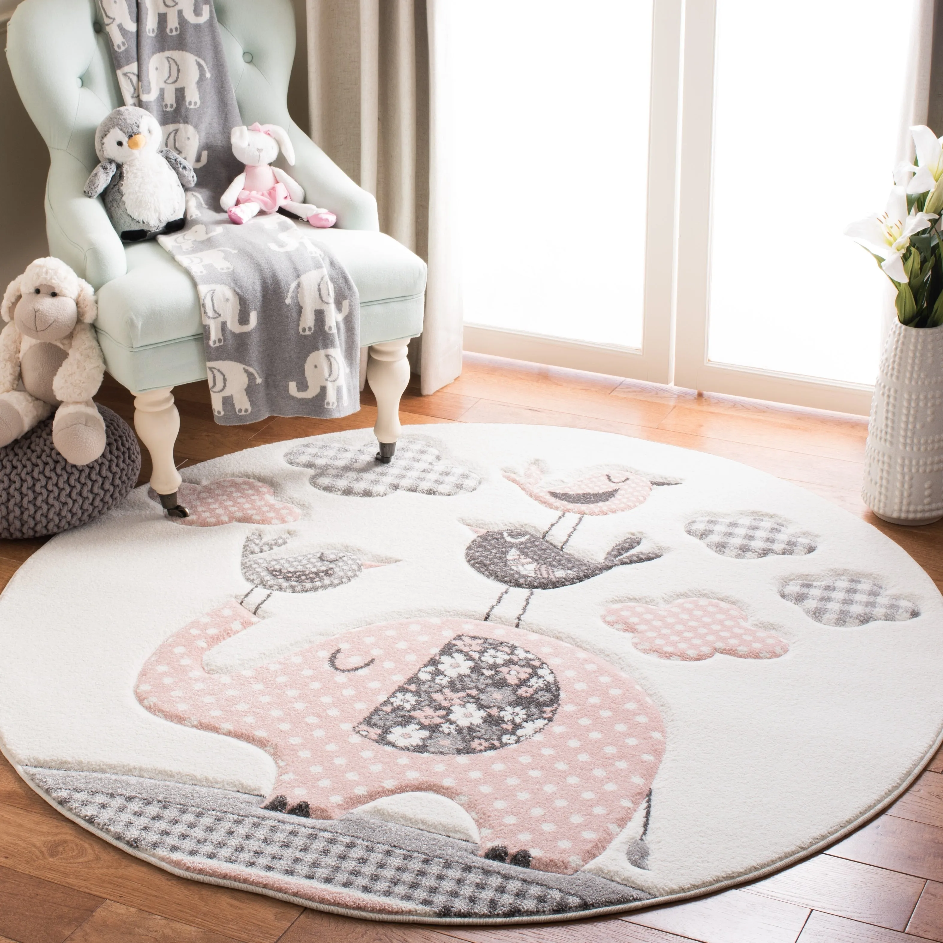 SAFAVIEH Carousel Kids Merja Elephant Rug