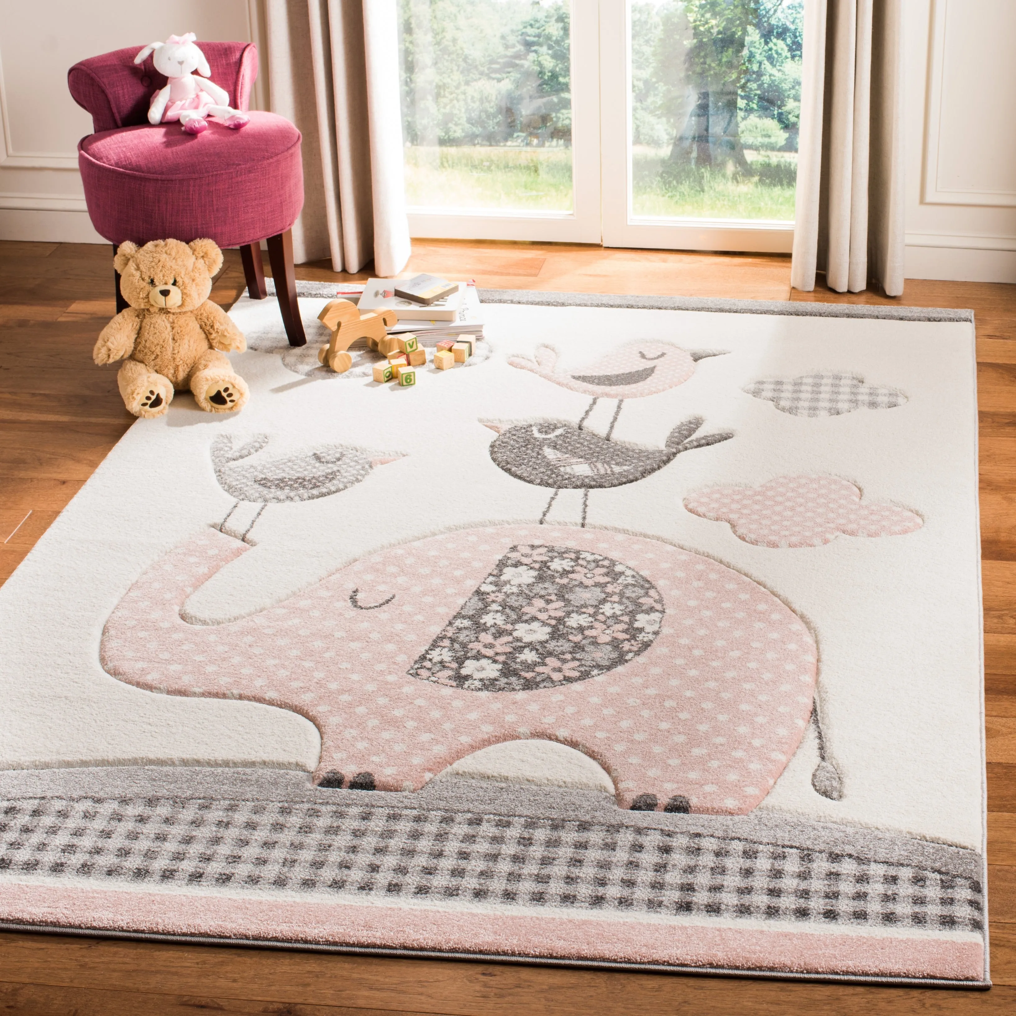 SAFAVIEH Carousel Kids Merja Elephant Rug