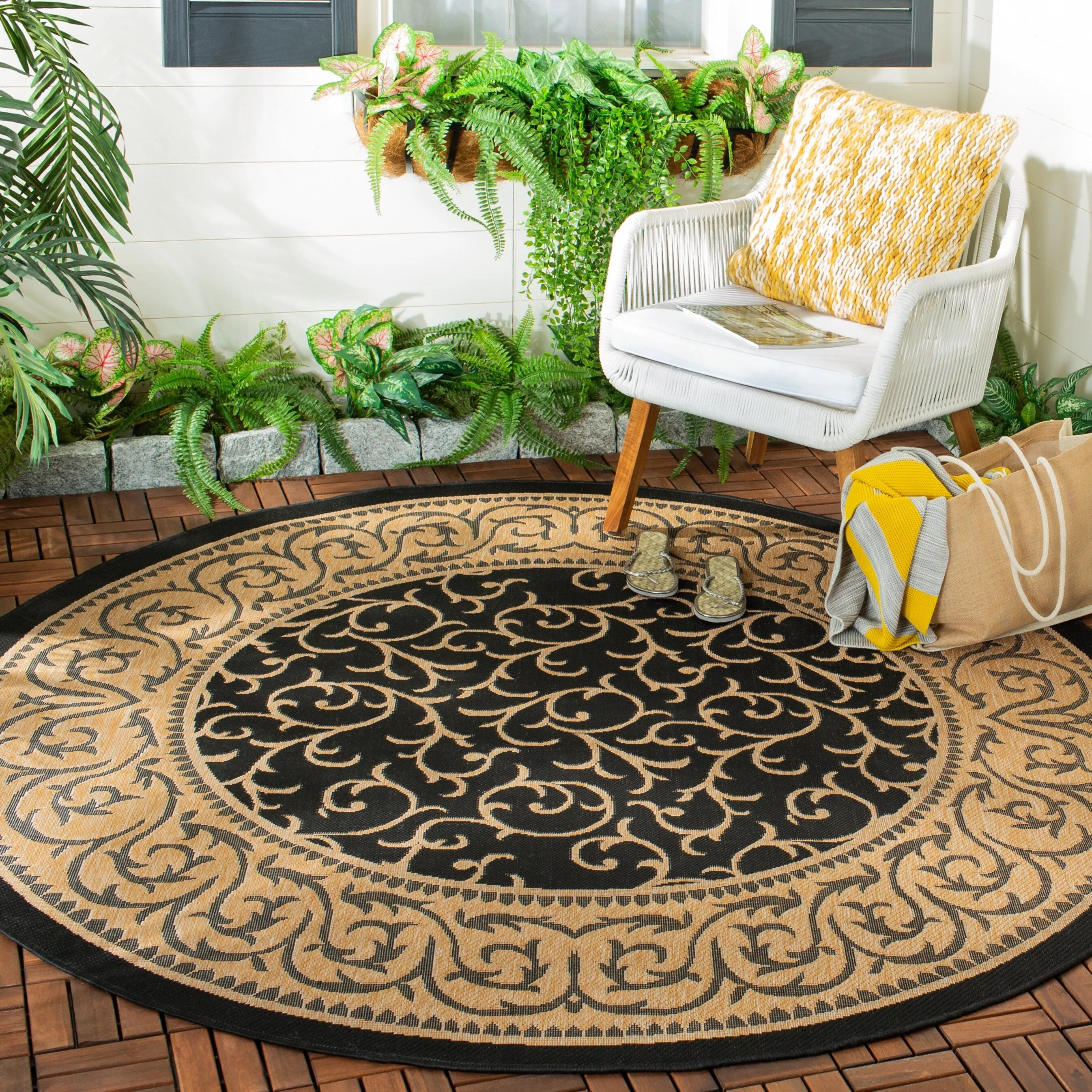 SAFAVIEH Courtyard Ailene Indoor/ Outdoor Waterproof Patio Backyard Rug