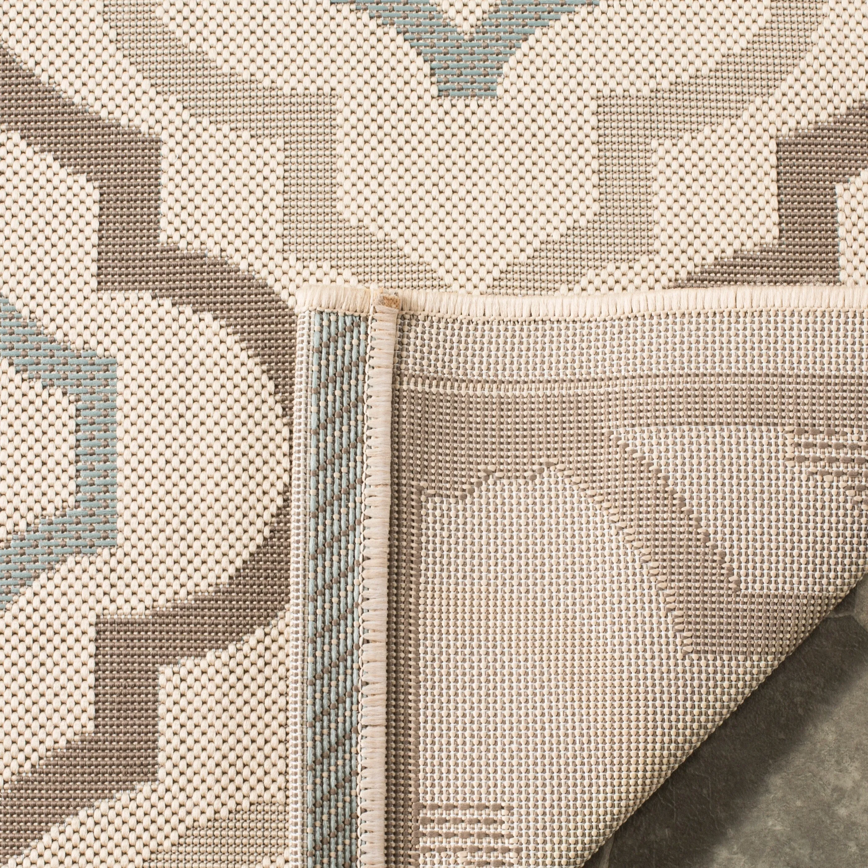 SAFAVIEH Courtyard Annmarie Indoor/ Outdoor Waterproof Patio Backyard Rug - Beige/Dark Beige - 5'3 x 7'7