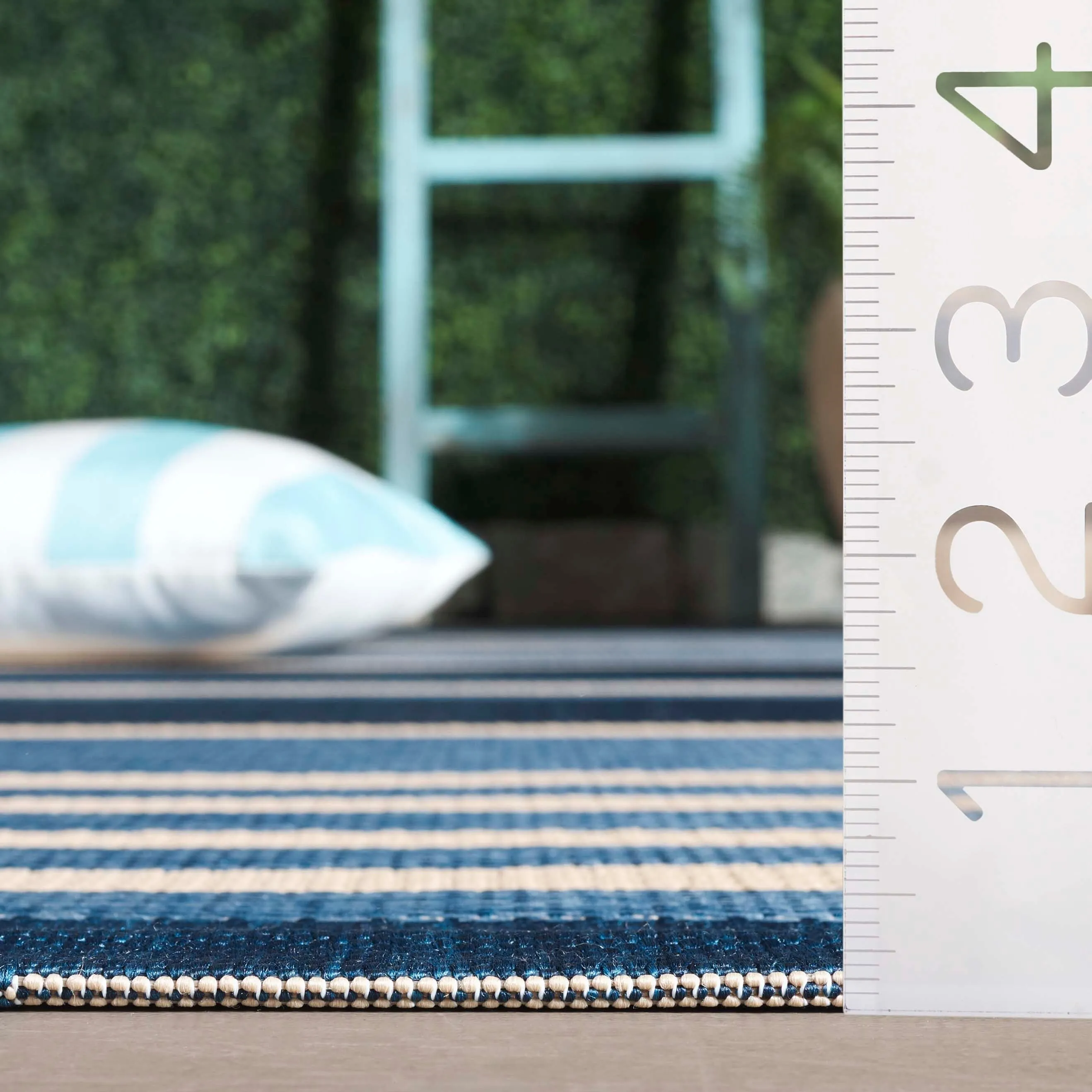 SAFAVIEH Courtyard Babet Transitional Rug - Navy Blue/Beige - 5'1 x 7'6