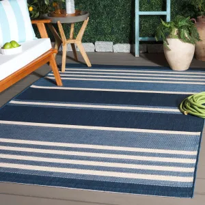 SAFAVIEH Courtyard Babet Transitional Rug - Navy Blue/Beige - 5'1 x 7'6