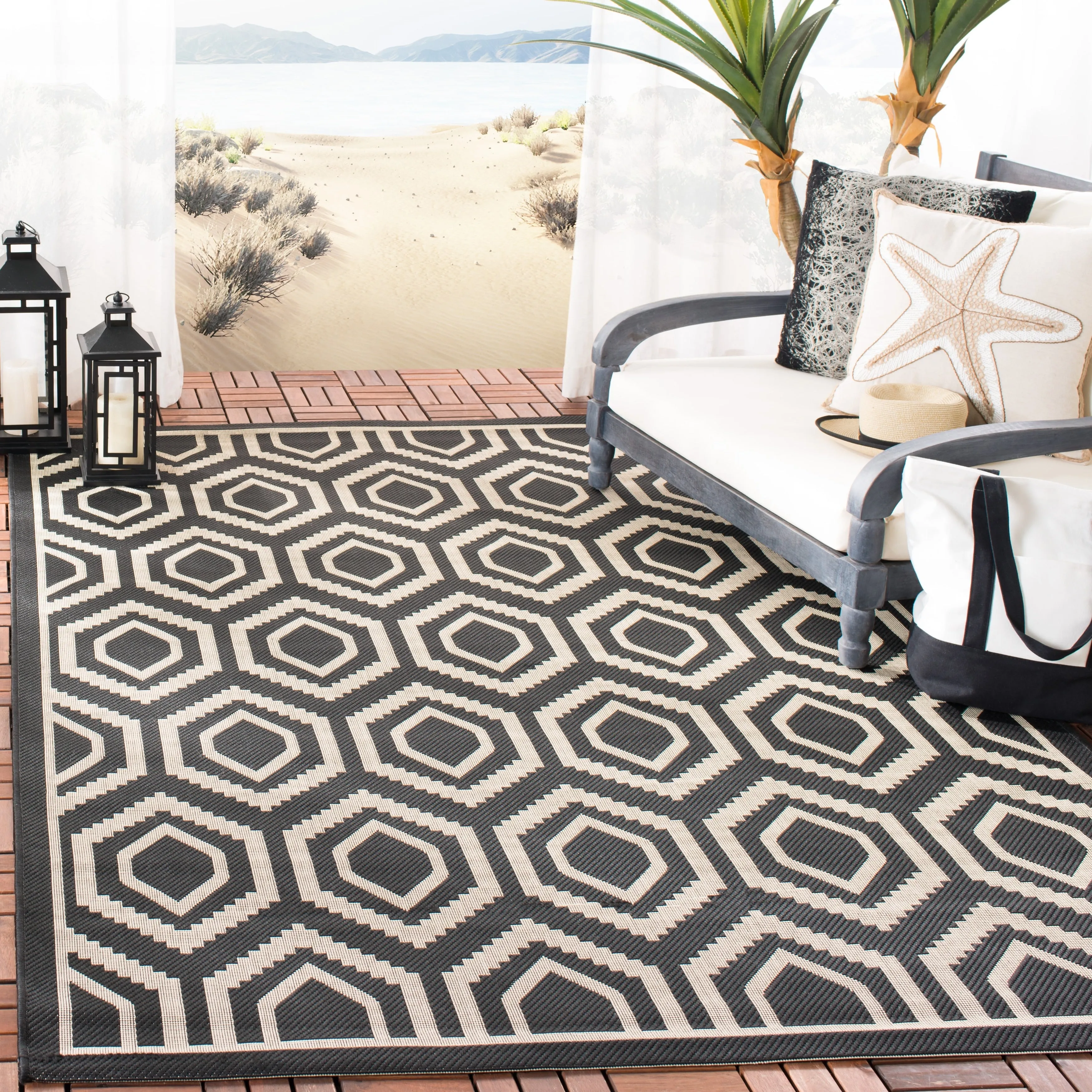 SAFAVIEH Courtyard Carolee Indoor/ Outdoor Patio Backyard Rug