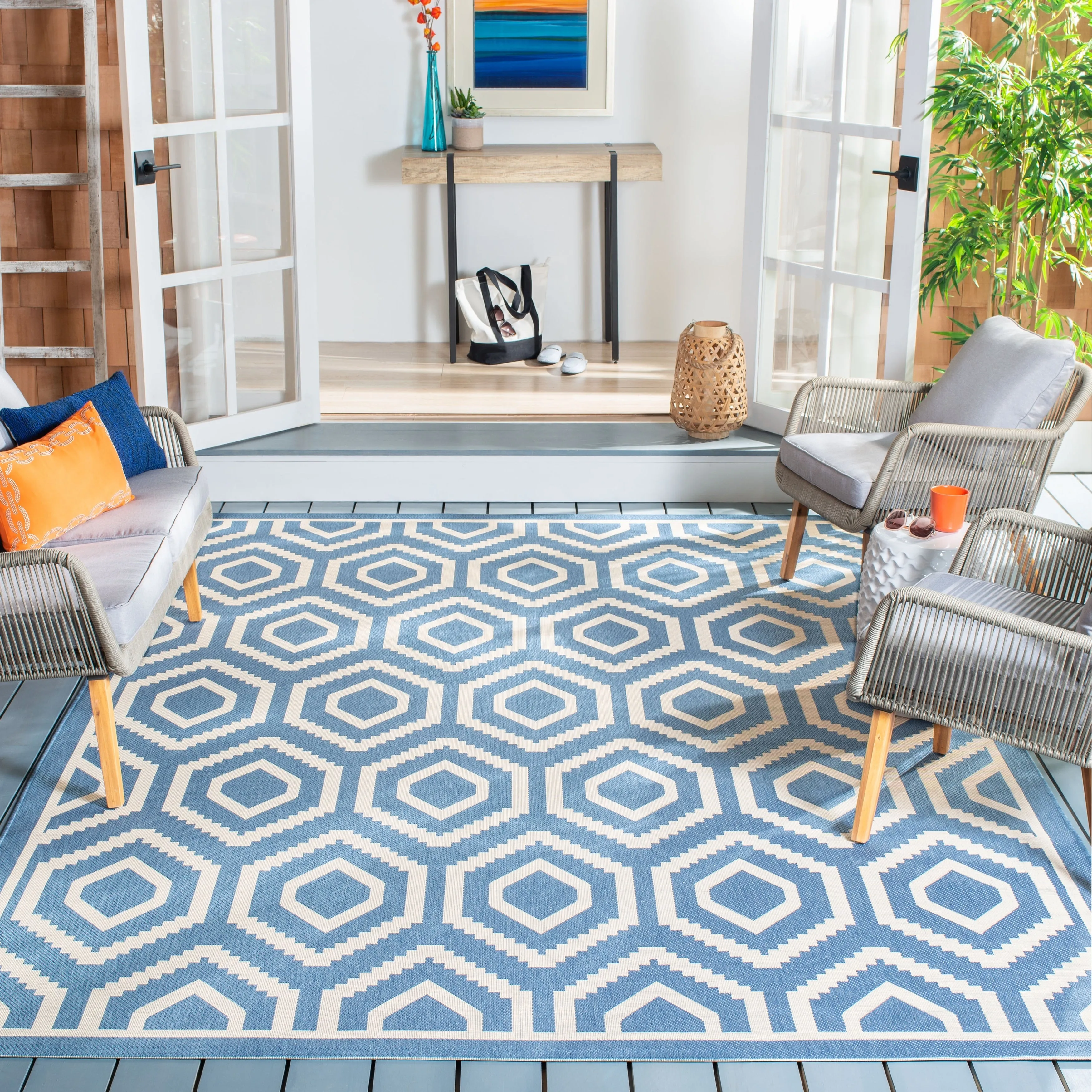 SAFAVIEH Courtyard Carolee Indoor/ Outdoor Patio Backyard Rug