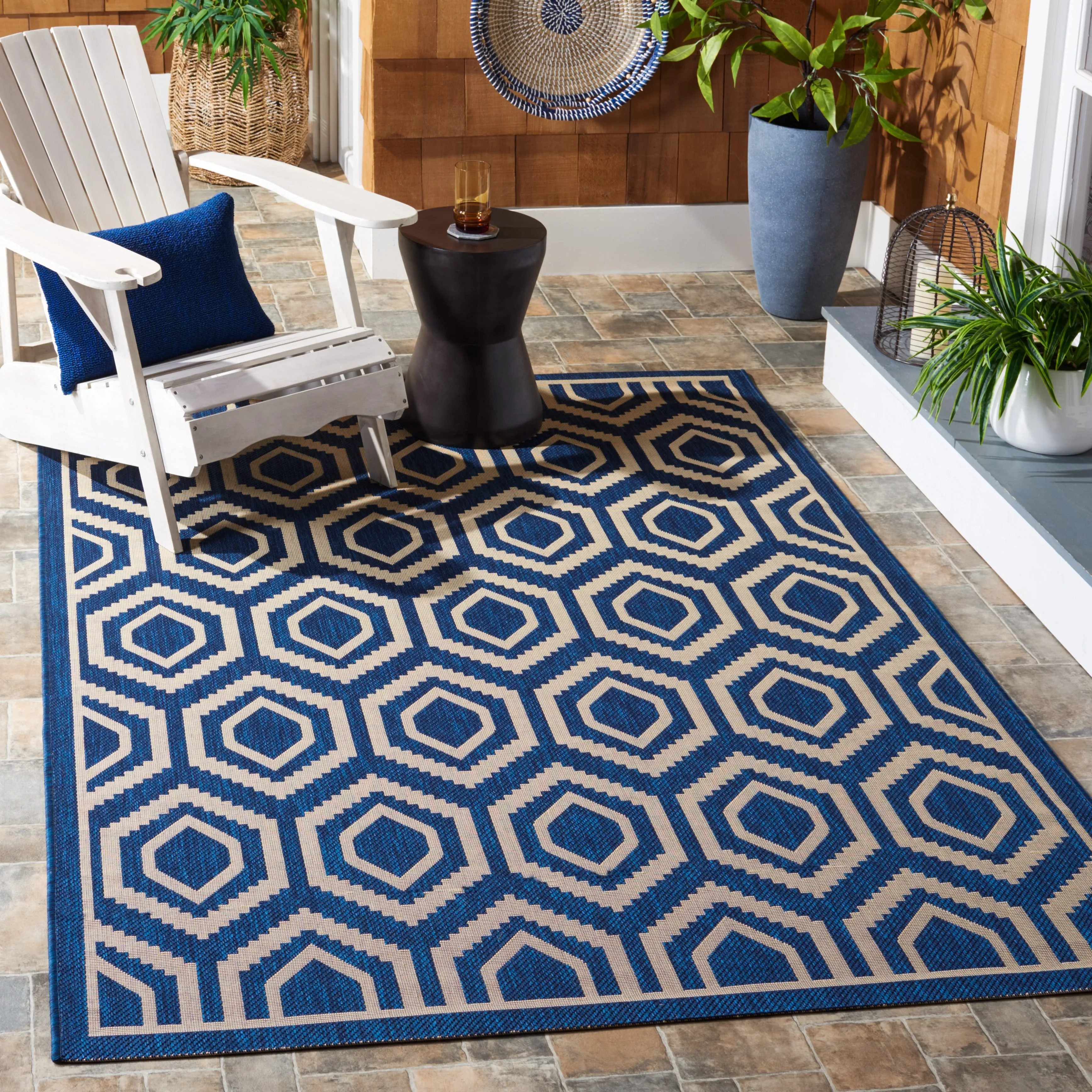 SAFAVIEH Courtyard Carolee Indoor/ Outdoor Patio Backyard Rug