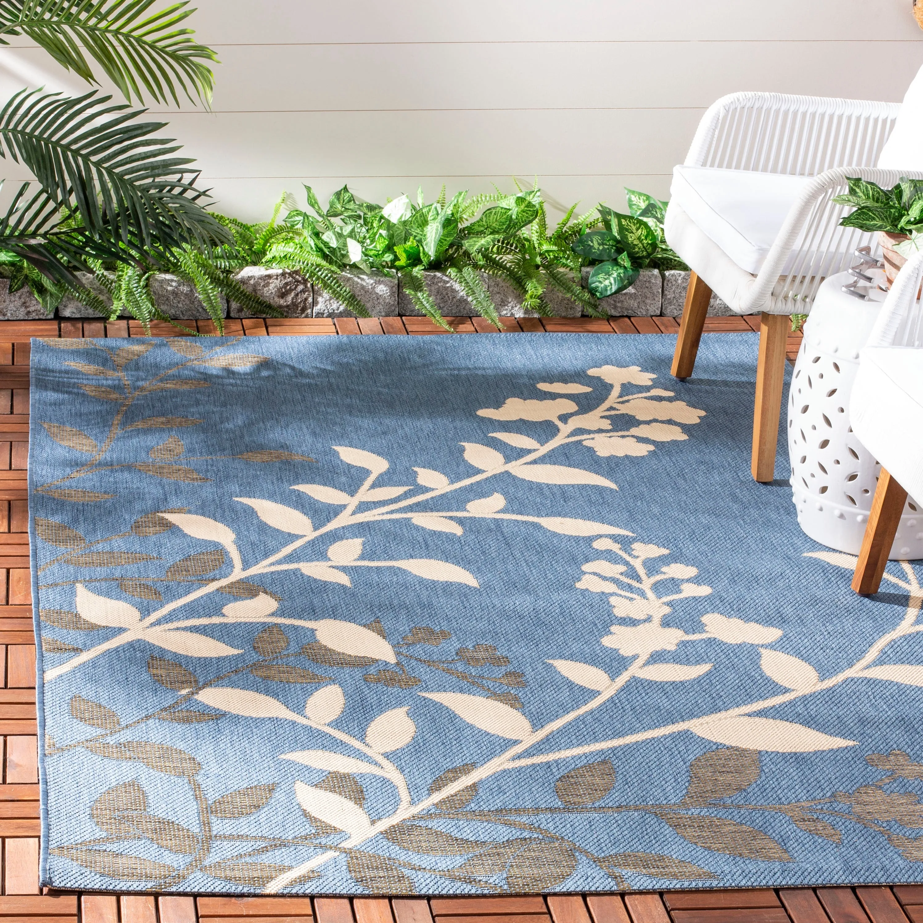 SAFAVIEH Courtyard Edine Botanical Indoor/ Outdoor Waterproof Patio Backyard