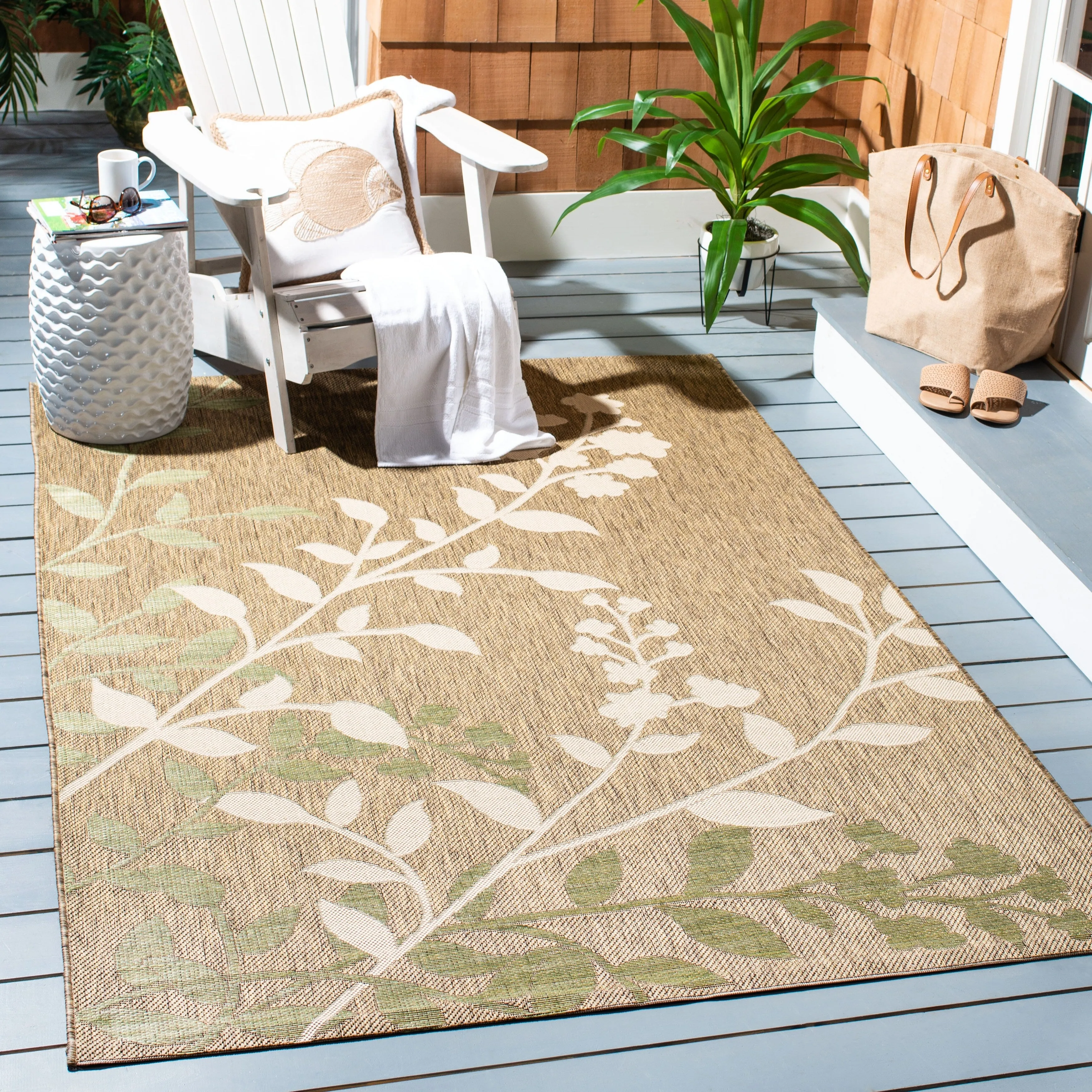 SAFAVIEH Courtyard Edine Botanical Indoor/ Outdoor Waterproof Patio Backyard