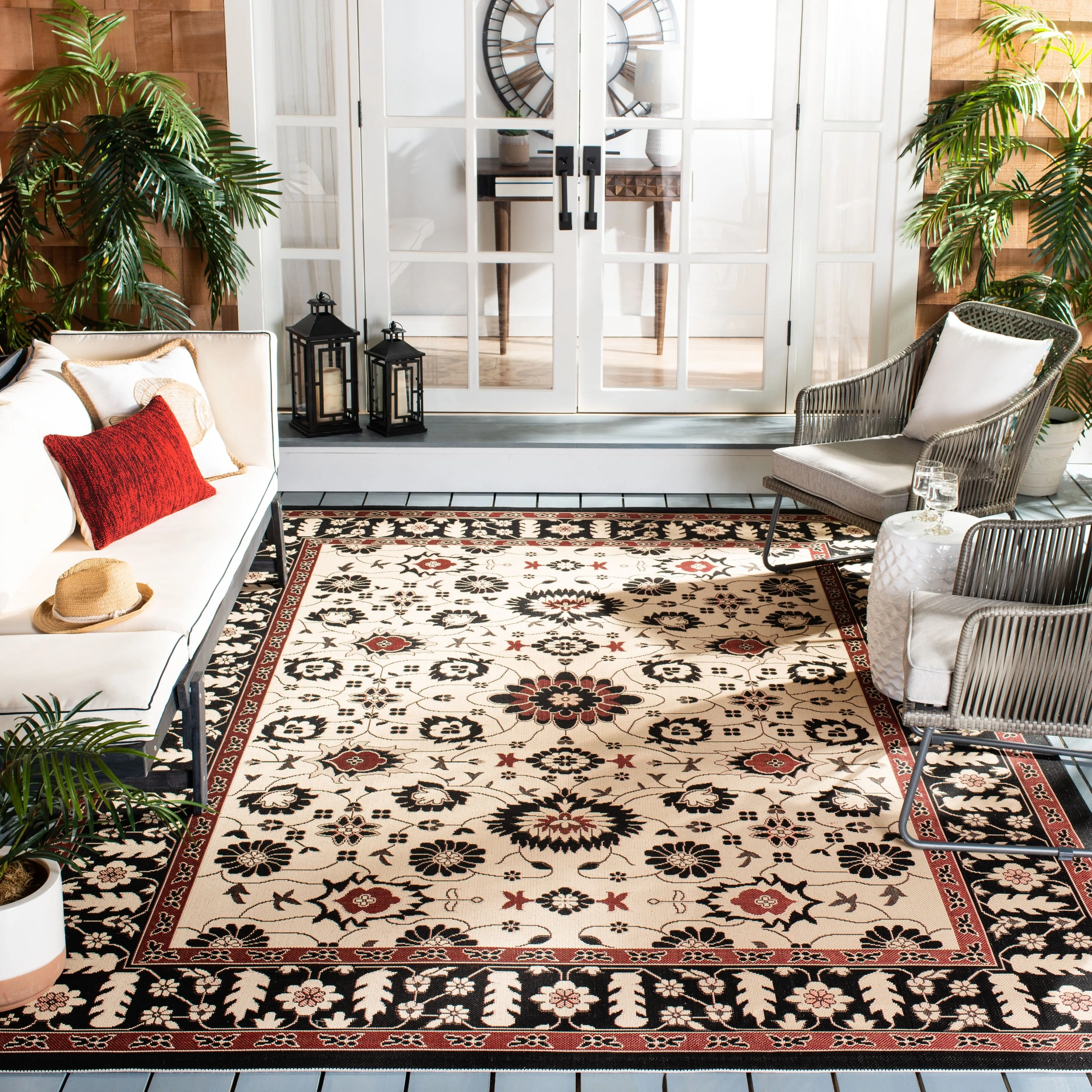 SAFAVIEH Courtyard Felicitas Indoor/ Outdoor Waterproof Patio Backyard Rug