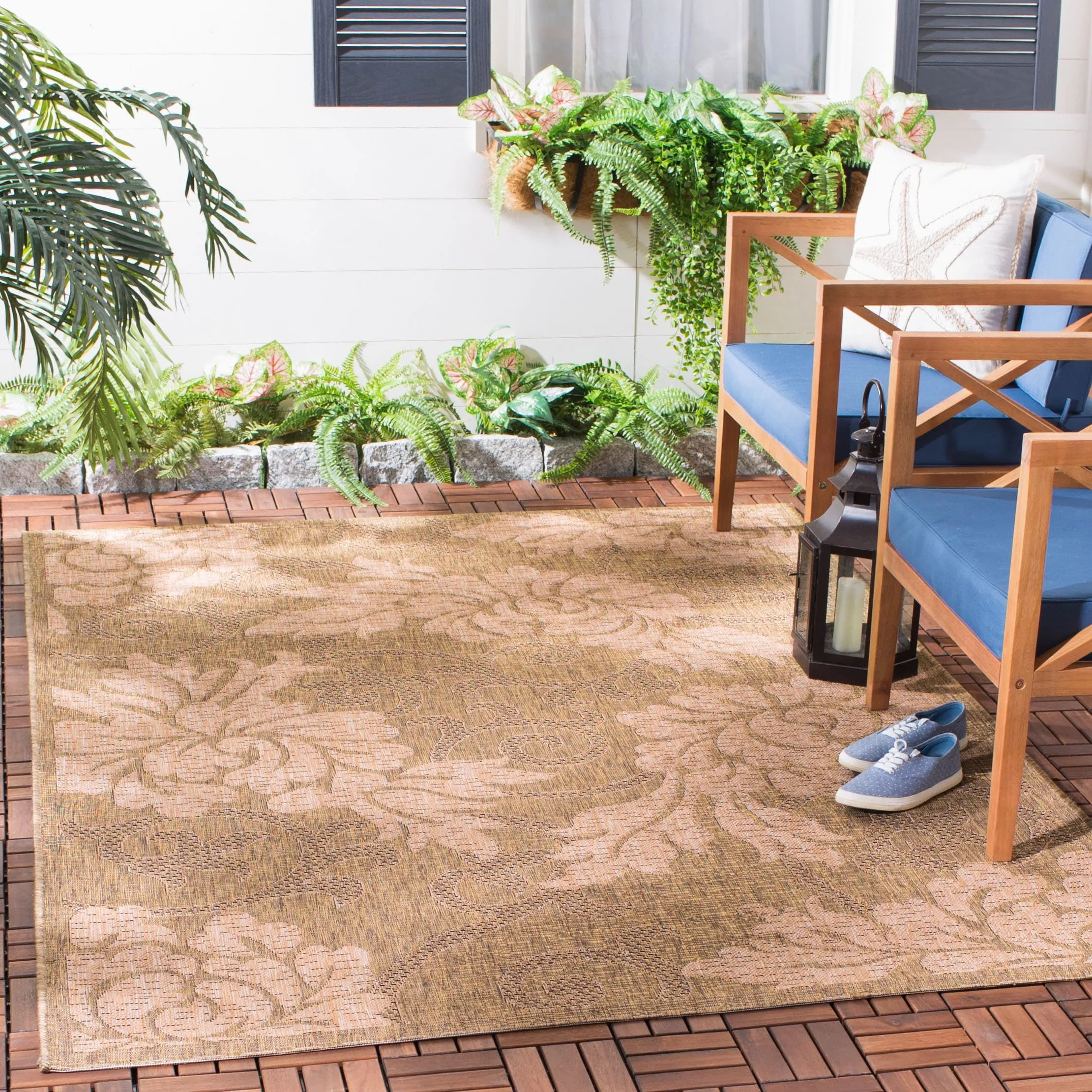 SAFAVIEH Courtyard Genuta Indoor/ Outdoor Waterproof Patio Backyard Rug