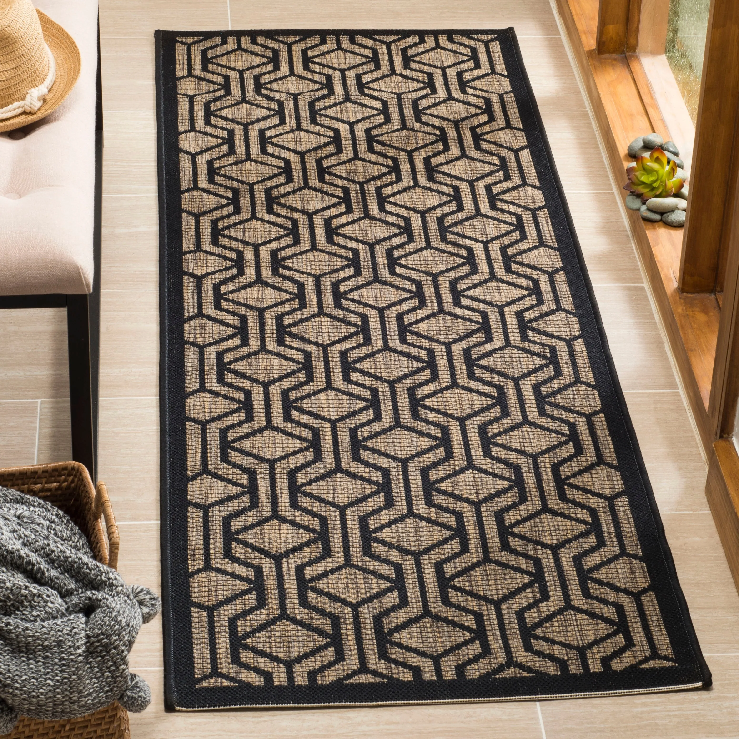 SAFAVIEH Courtyard Jeanine Indoor/ Outdoor Waterproof Patio Backyard Rug
