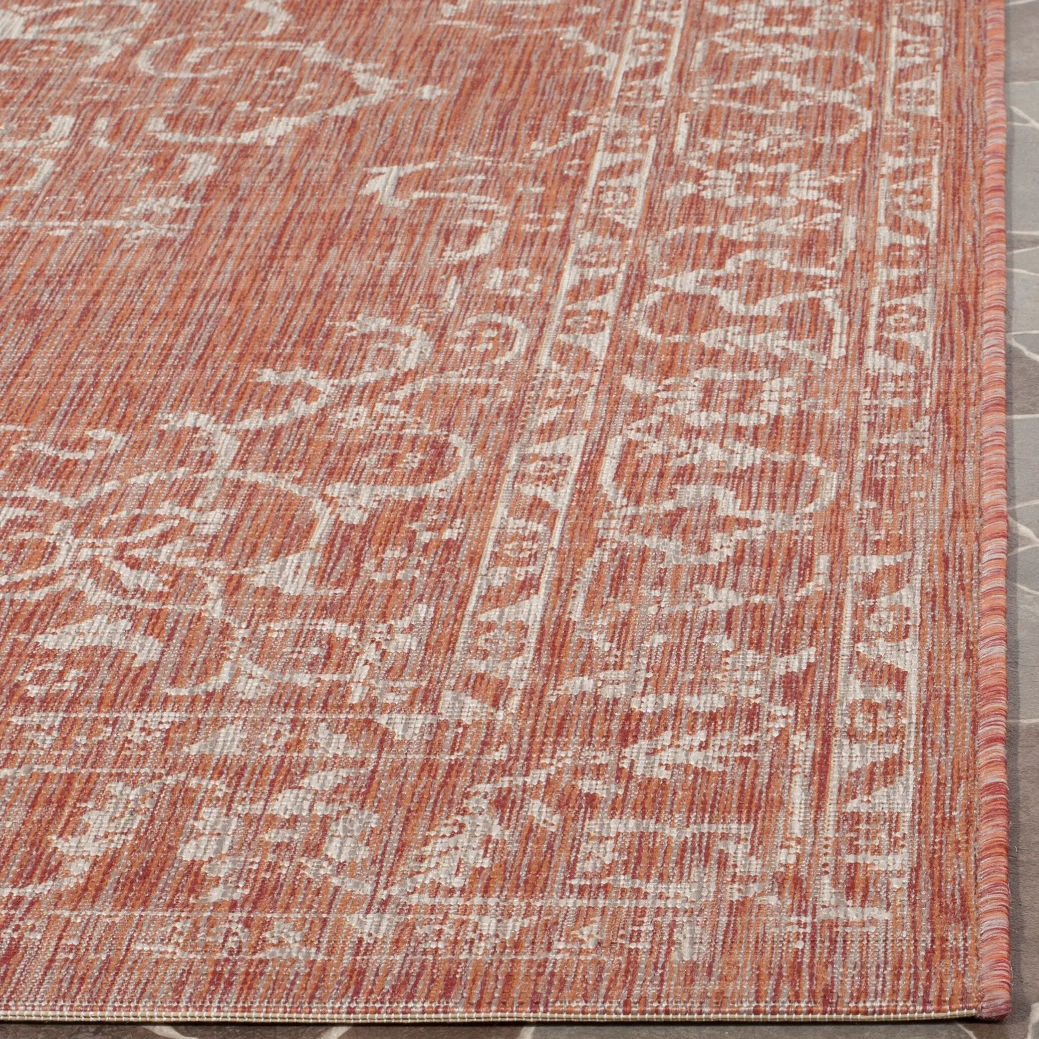 SAFAVIEH Courtyard Karolyn Medallion Indoor/ Outdoor Waterproof Patio Backyard Rug - Terracotta/Beige - 5'3 x 7'7